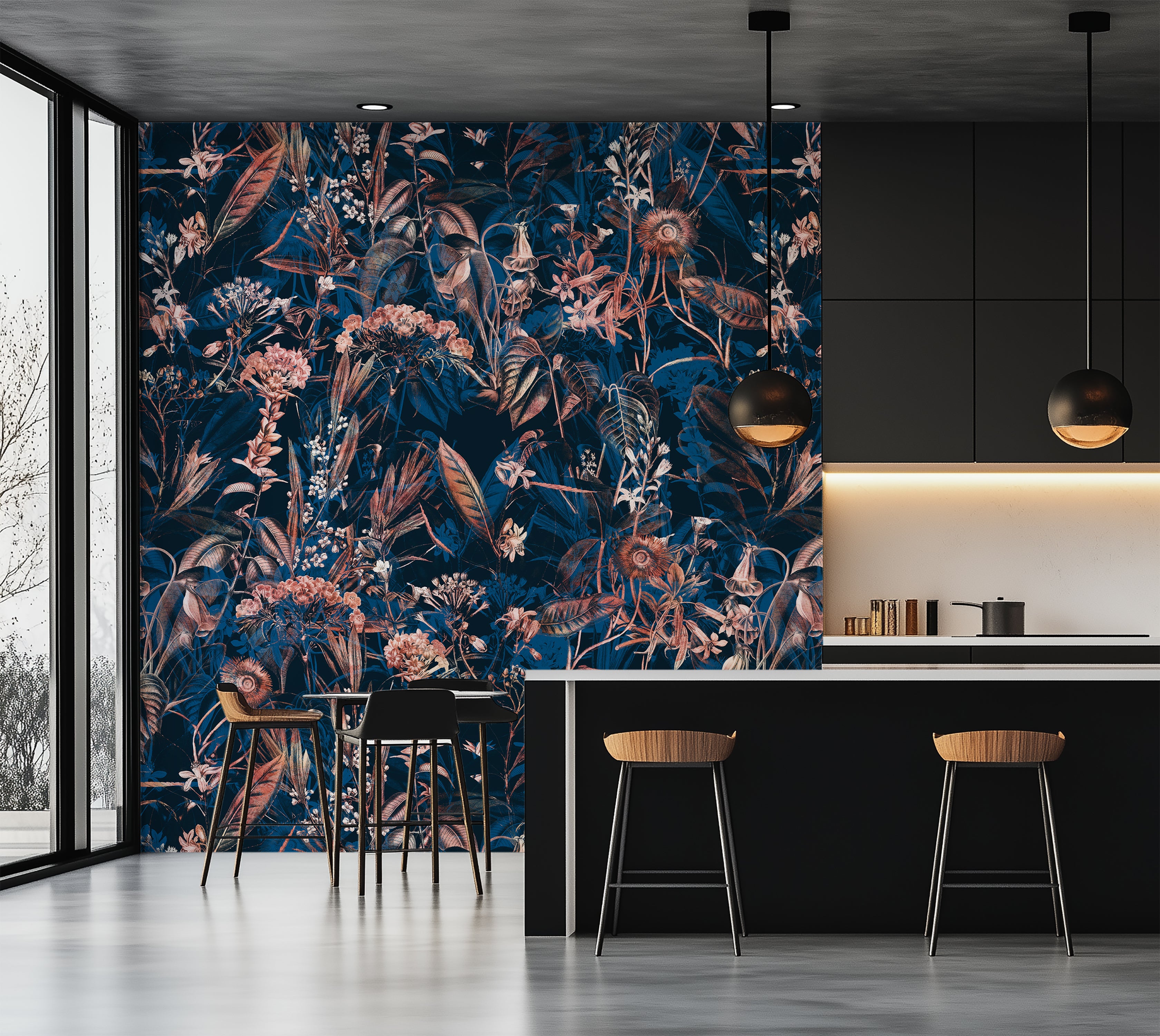 Premium Wallpaper Wall Mural - Midnight Botanical Garden