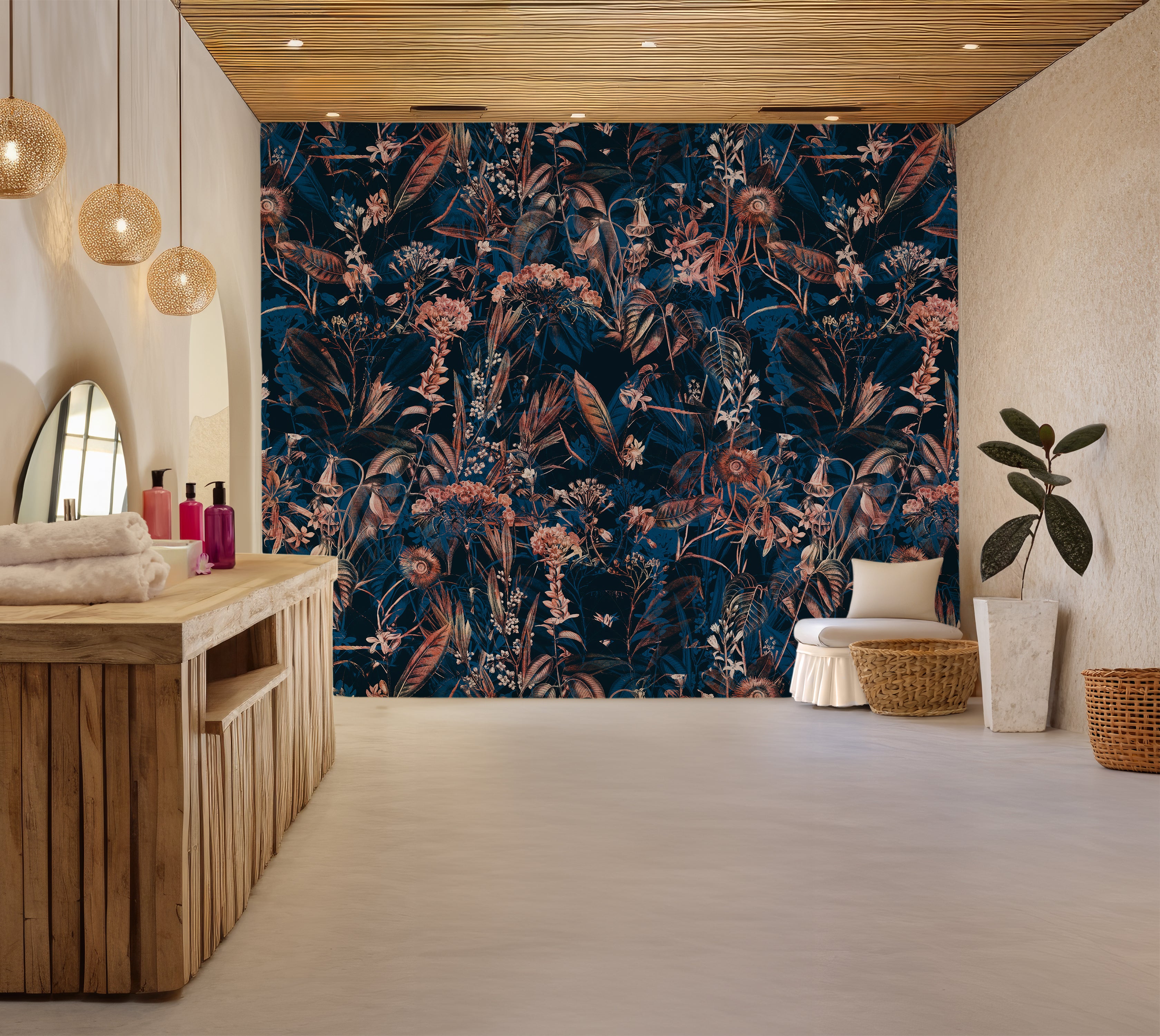 Premium Wallpaper Wall Mural - Midnight Botanical Garden