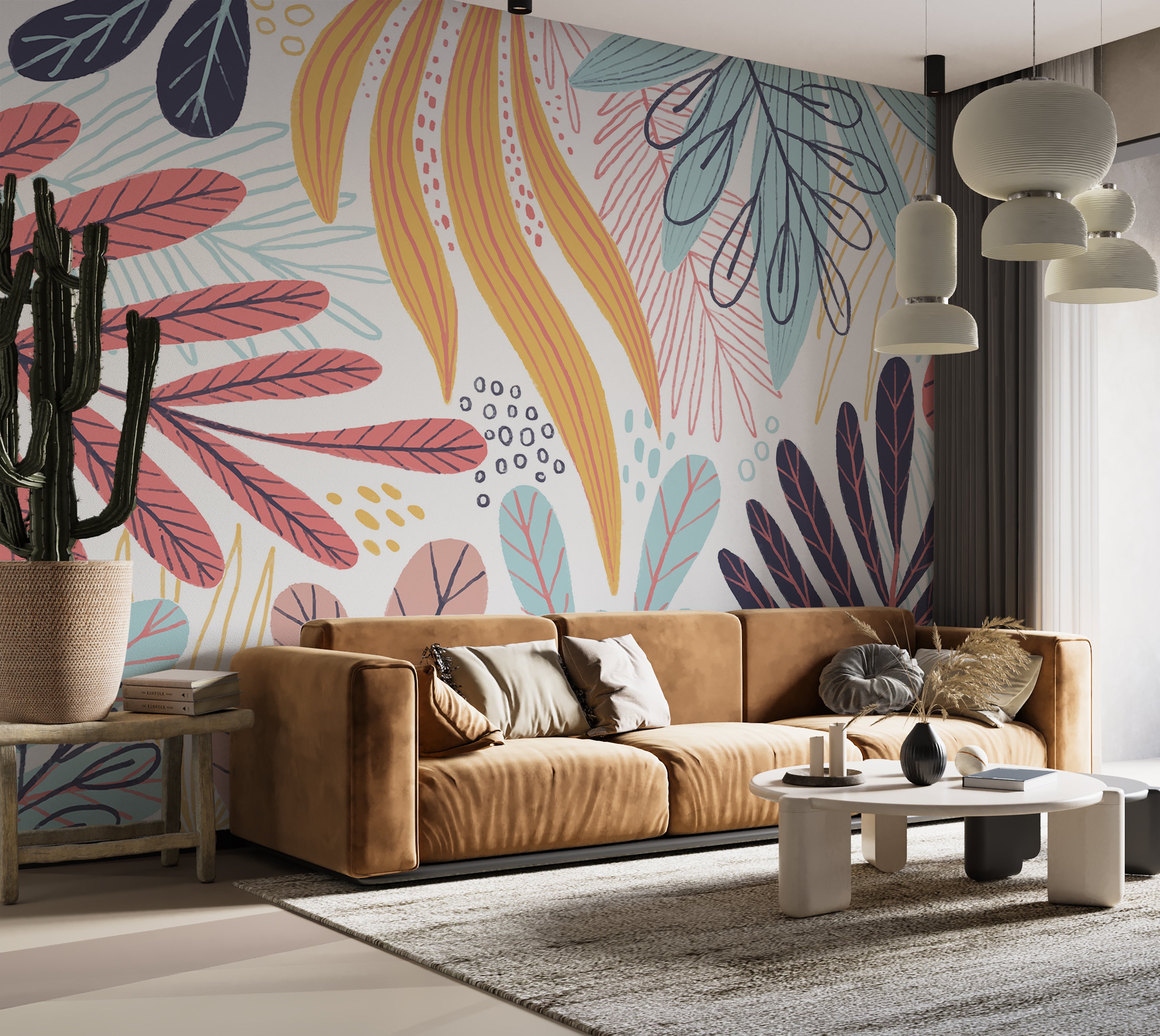 Premium Wallpaper Wall Mural - Abstract Botanical Leaves