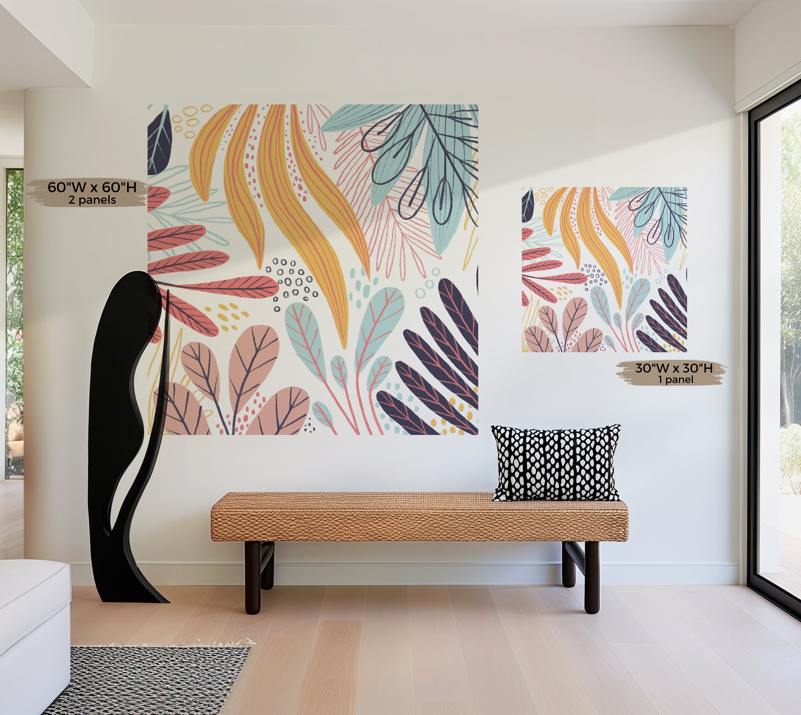 Premium Wallpaper Wall Mural - Abstract Botanical Leaves