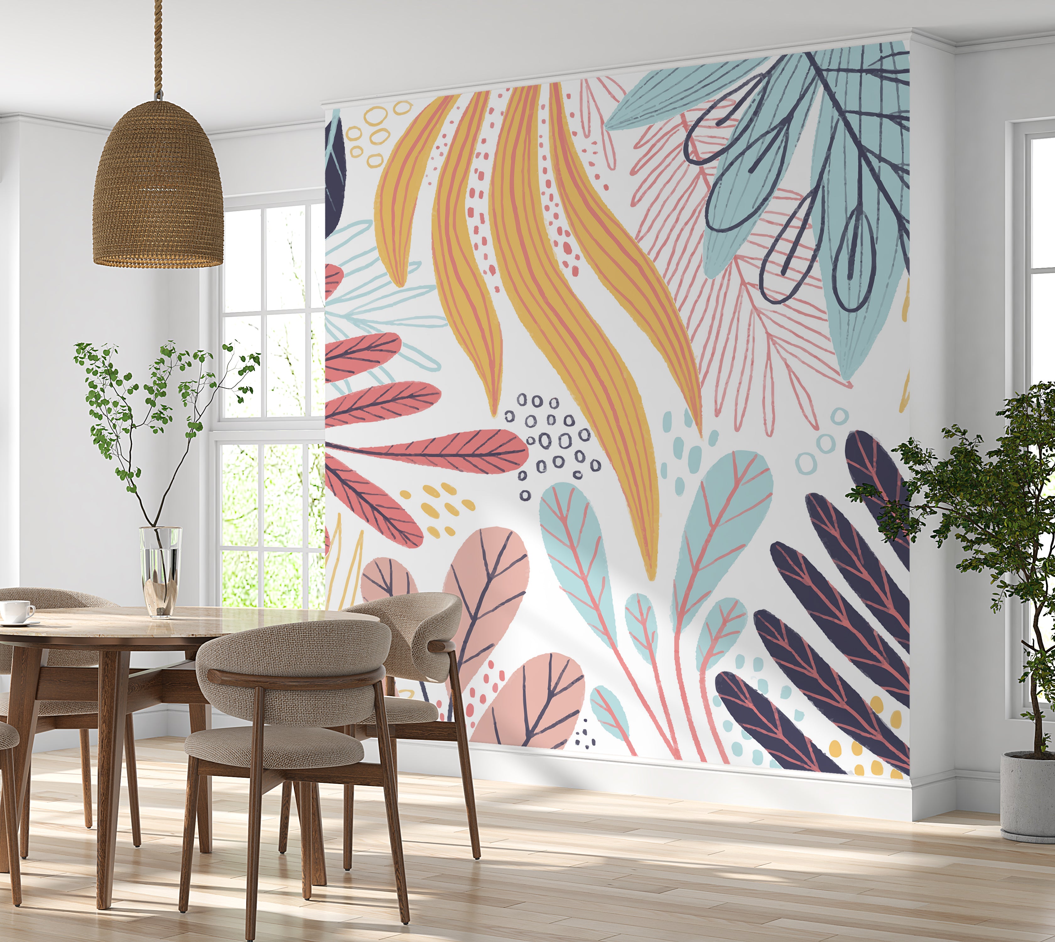 Premium Wallpaper Wall Mural - Abstract Botanical Leaves