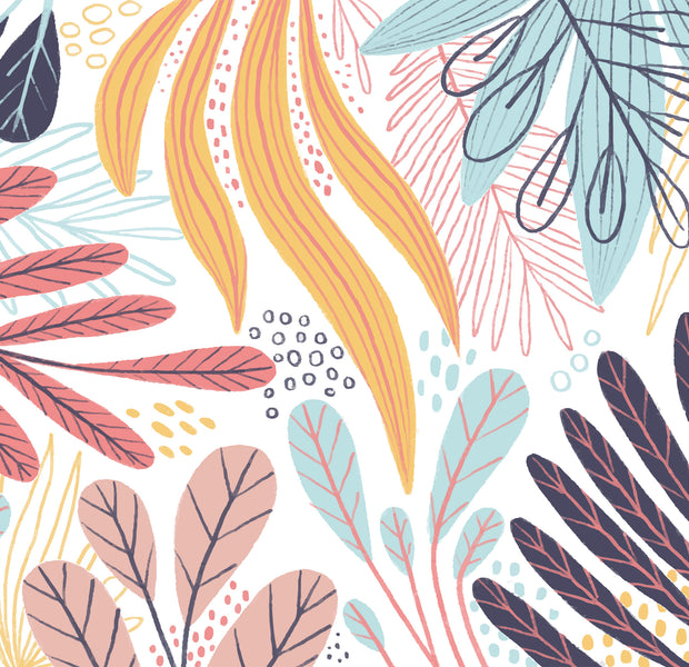 Premium Wallpaper Wall Mural - Abstract Botanical Leaves