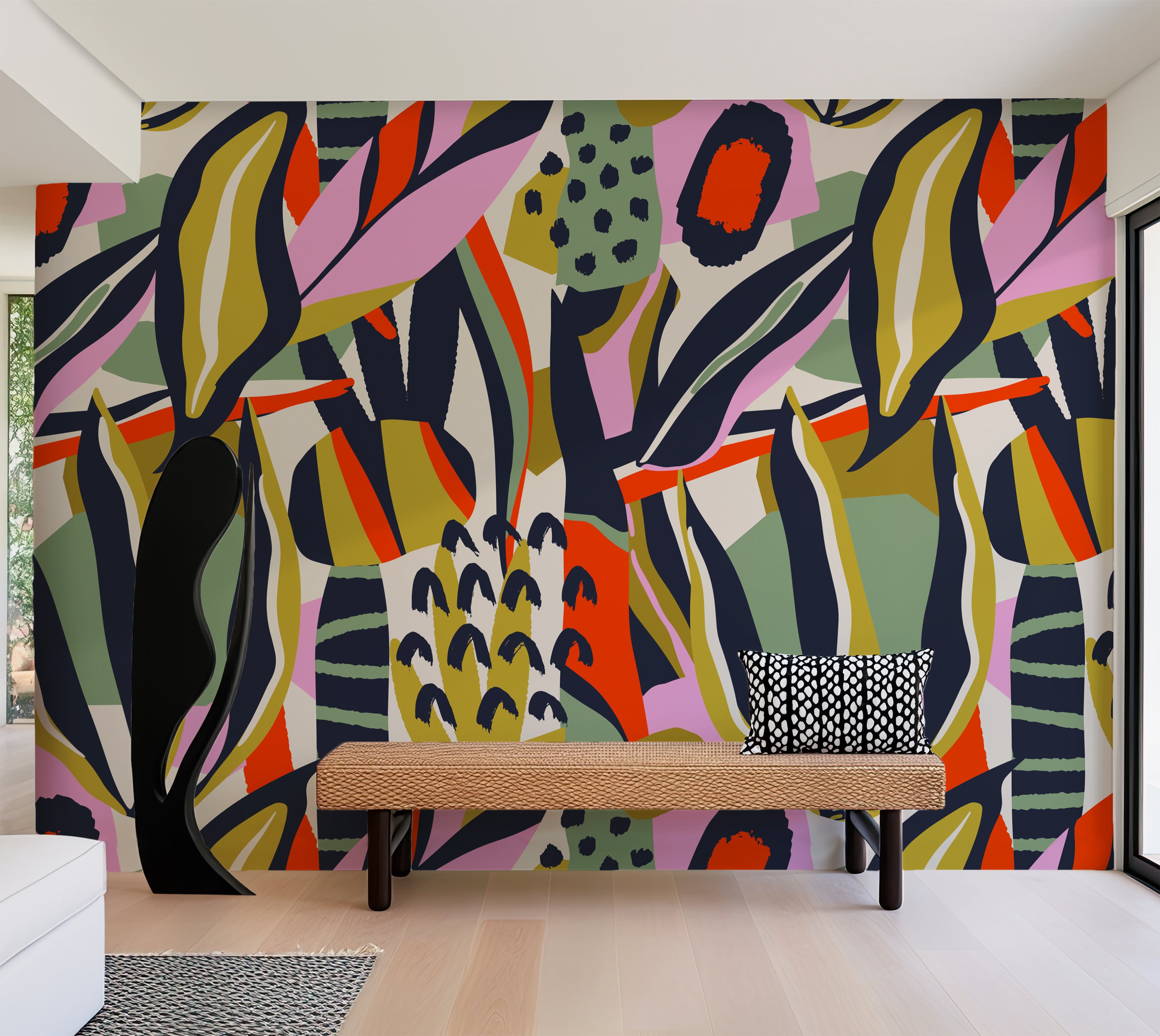 Premium Wallpaper Wall Mural - Playful Botanical Abstraction