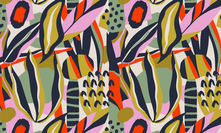Premium Wallpaper Wall Mural - Playful Botanical Abstraction