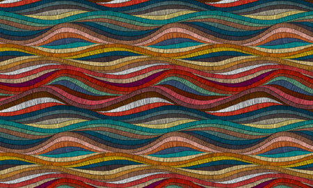 Premium Wallpaper Wall Mural - Rhythmic Woven Color Waves