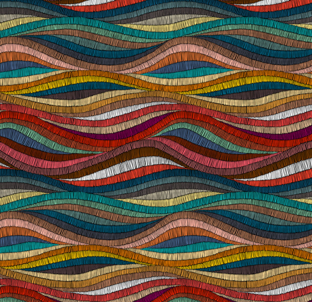 Premium Wallpaper Wall Mural - Rhythmic Woven Color Waves