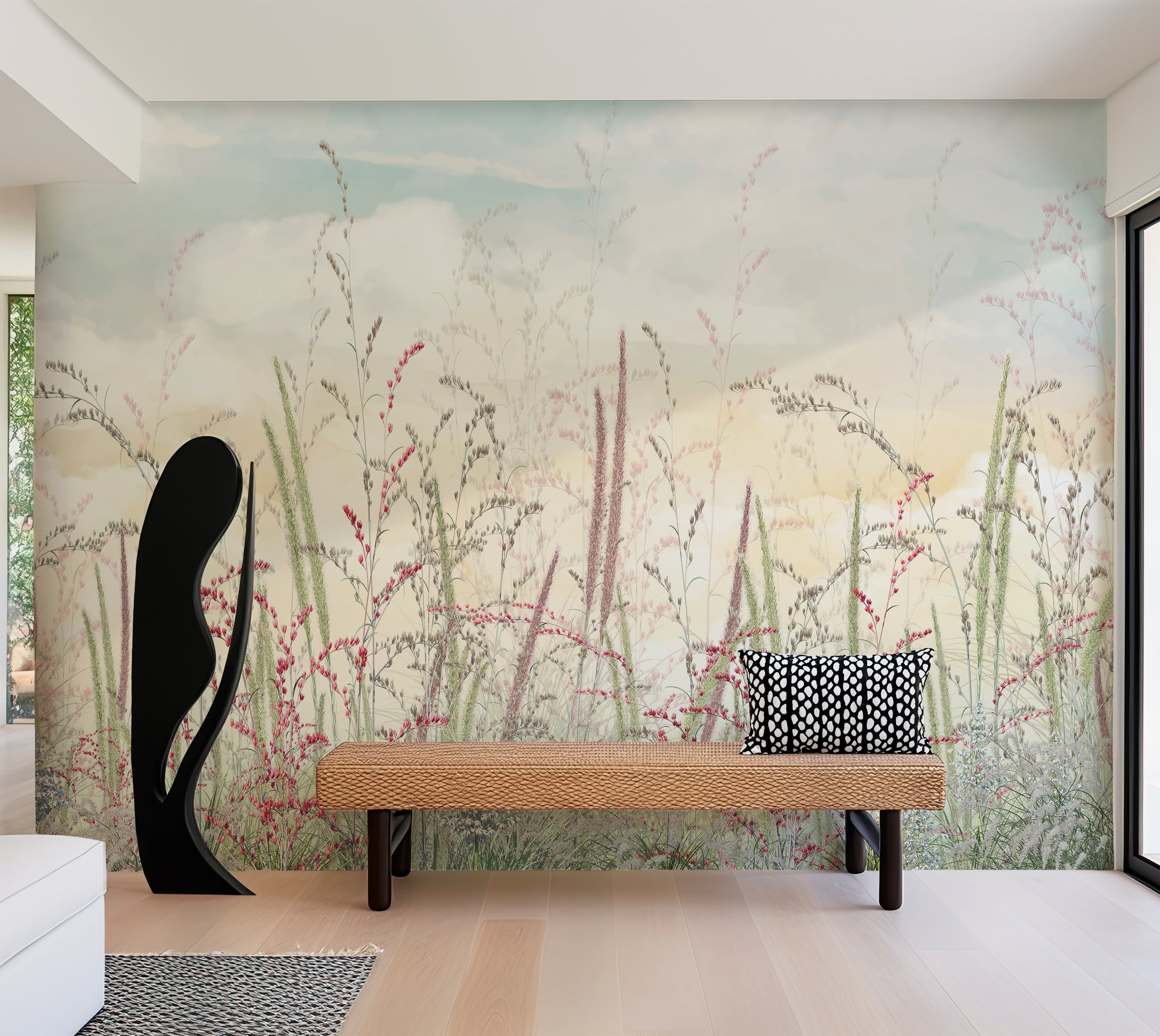 Premium Wallpaper Wall Mural - Pastel Romantic Wildflowers