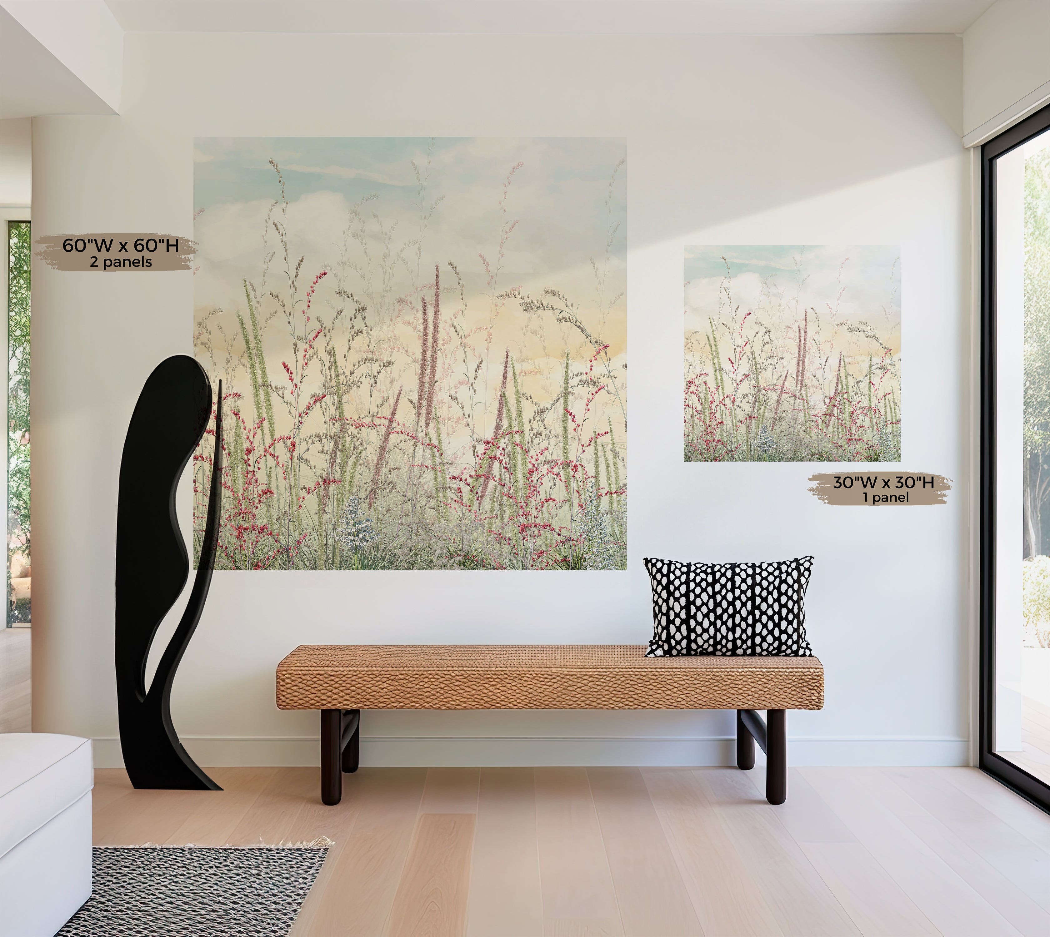 Premium Wallpaper Wall Mural - Pastel Romantic Wildflowers