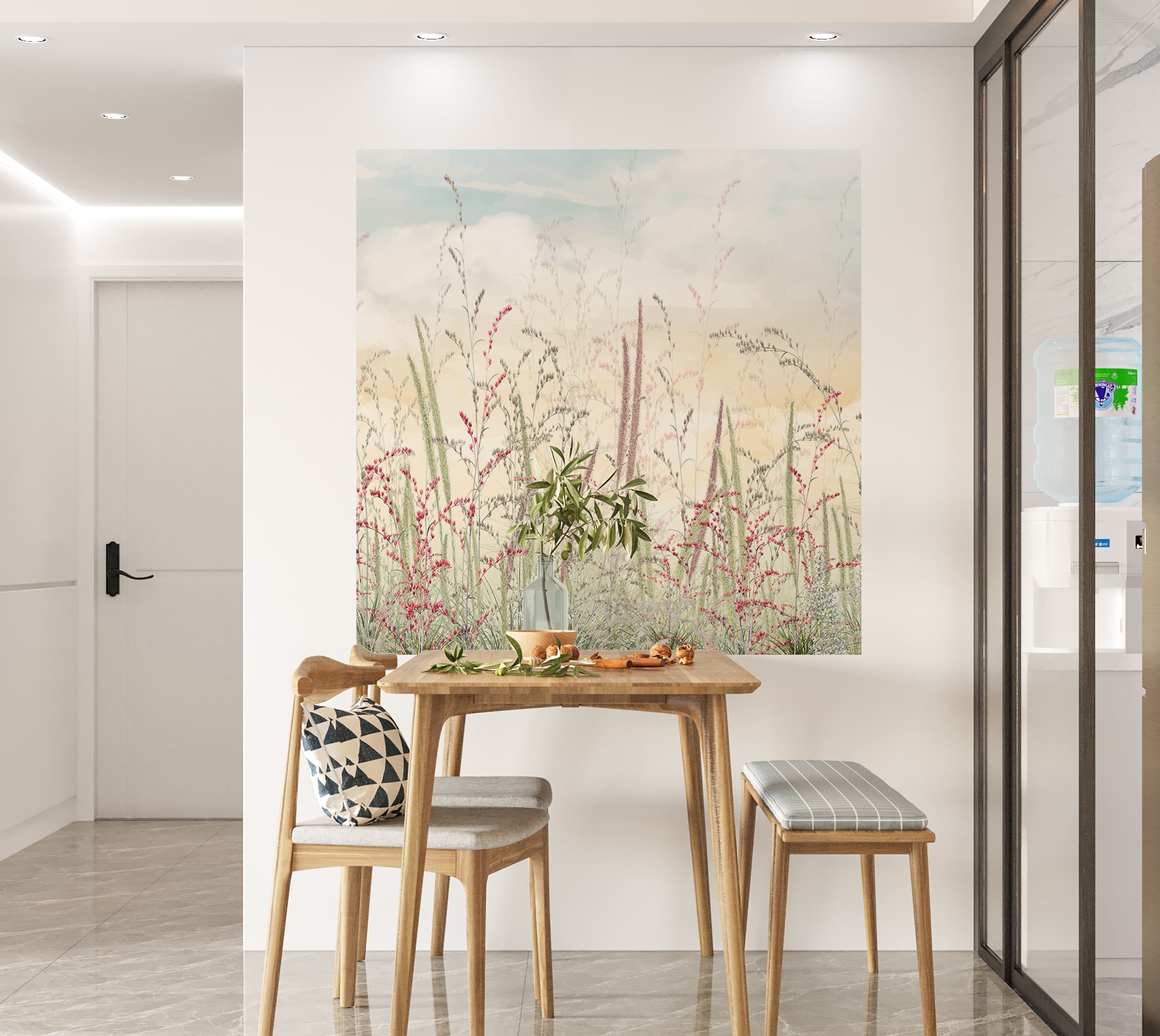 Premium Wallpaper Wall Mural - Pastel Romantic Wildflowers