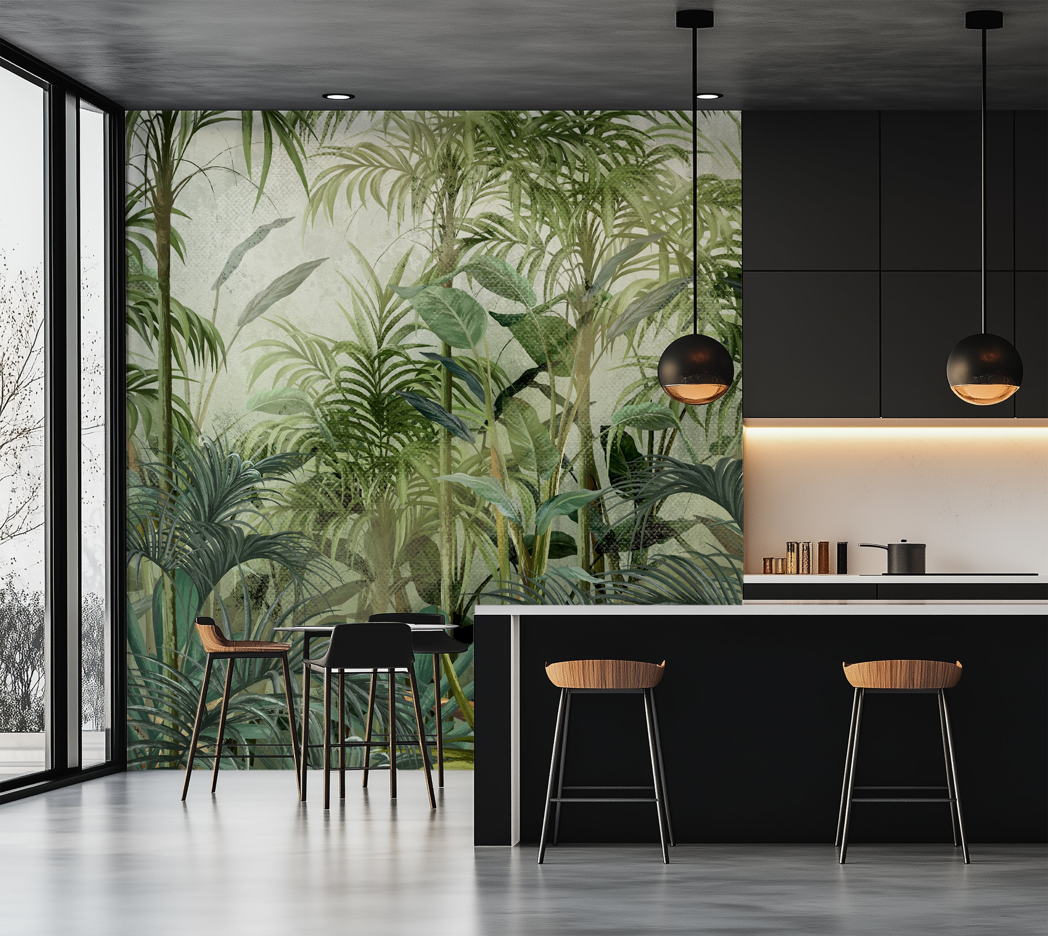 Premium Wallpaper Wall Mural - Green Tropical Jungle