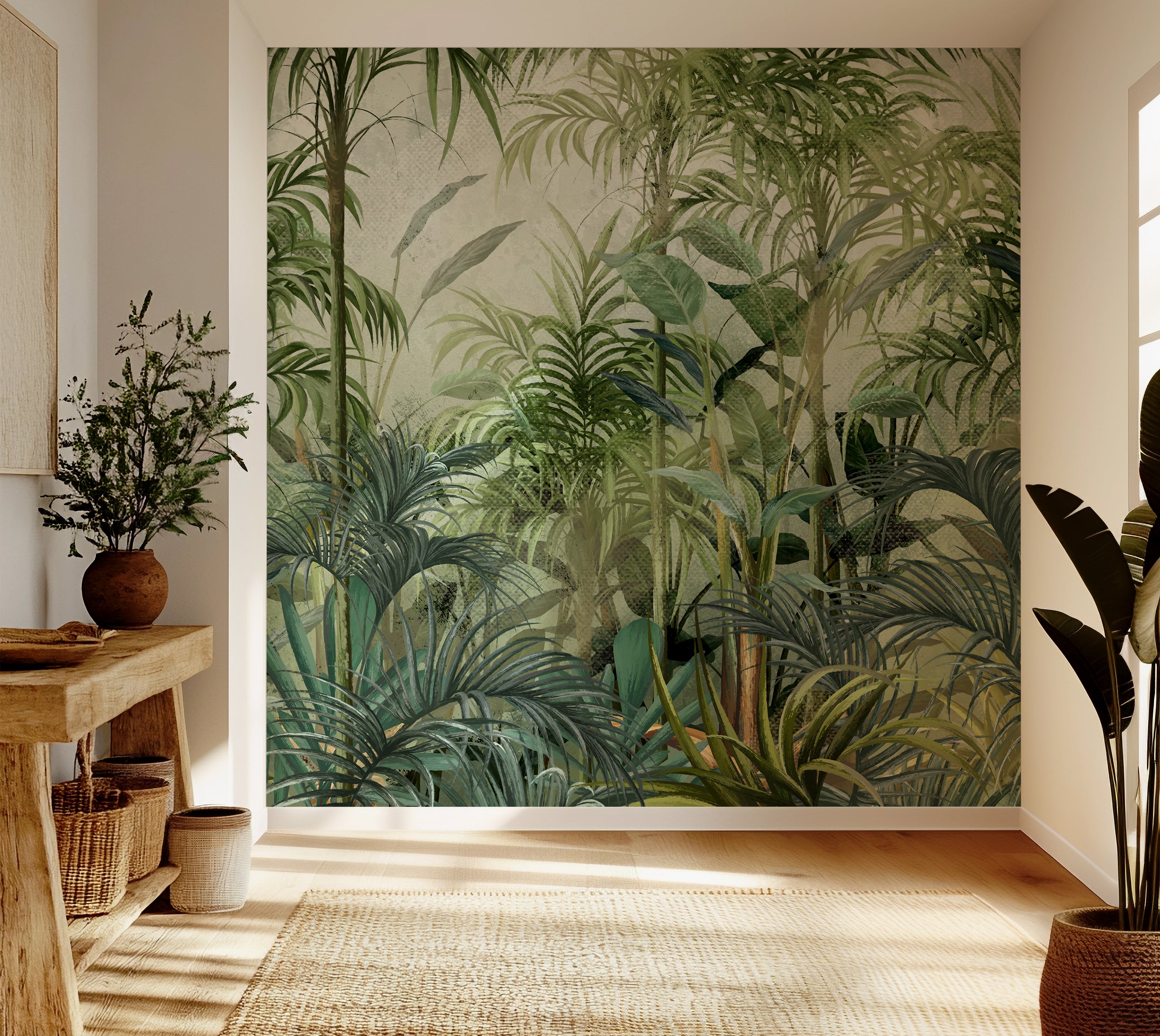 Premium Wallpaper Wall Mural - Green Tropical Jungle