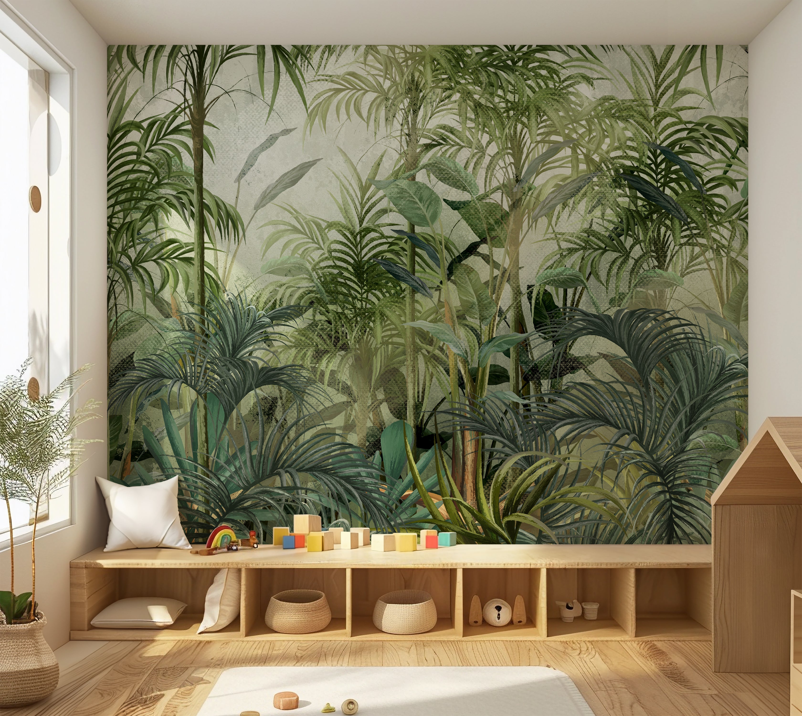Premium Wallpaper Wall Mural - Green Tropical Jungle
