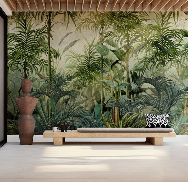Premium Wallpaper Wall Mural - Green Tropical Jungle