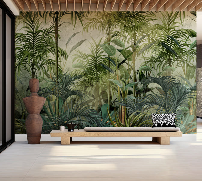 Premium Wallpaper Wall Mural - Green Tropical Jungle