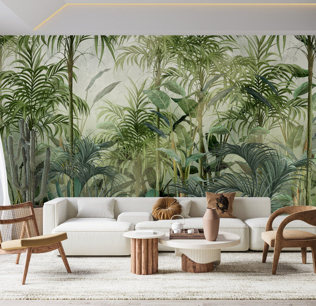 Premium Wallpaper Wall Mural - Green Tropical Jungle