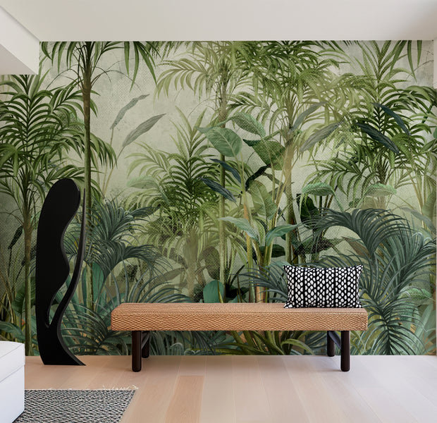 Premium Wallpaper Wall Mural - Green Tropical Jungle