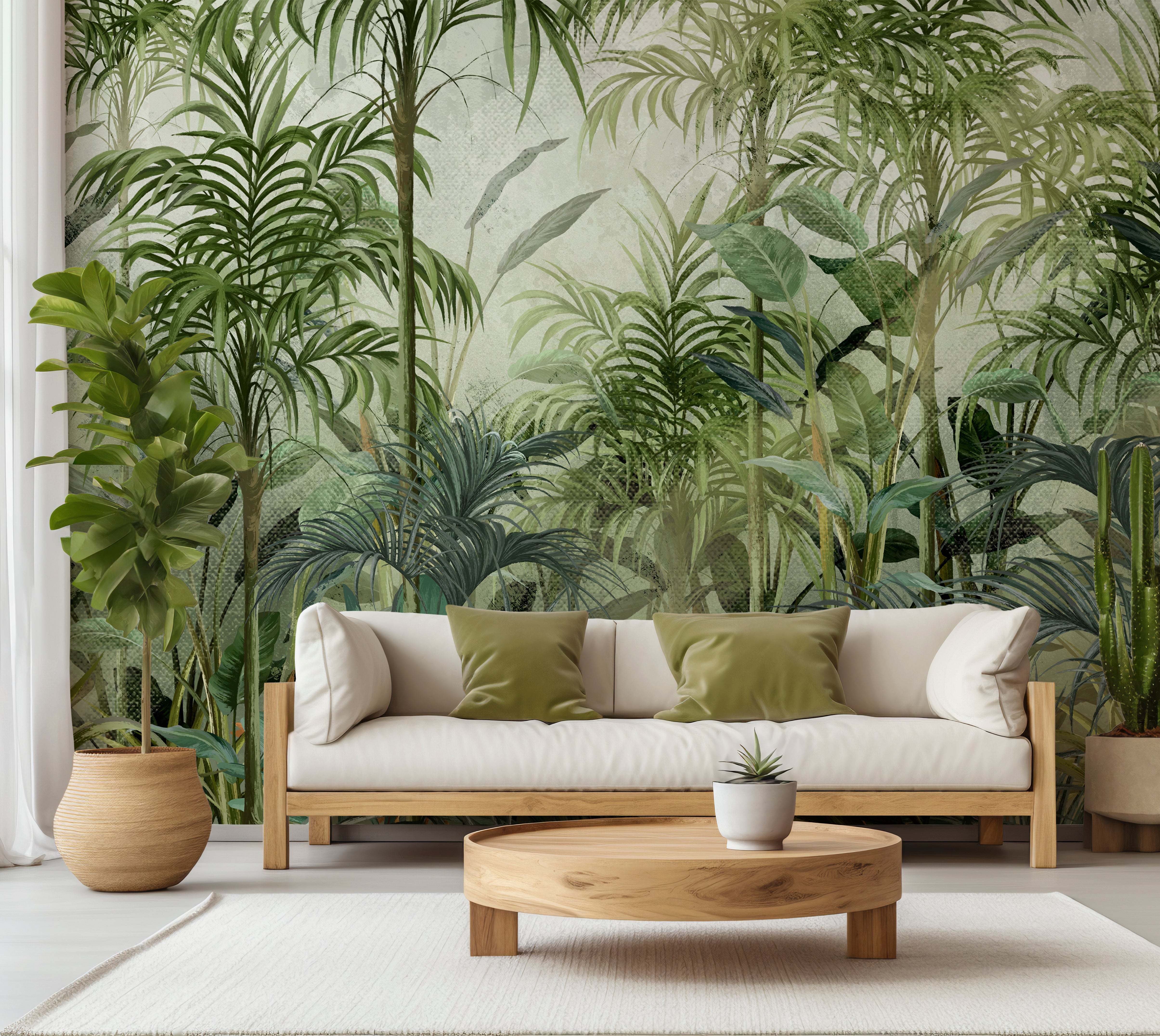 Premium Wallpaper Wall Mural - Green Tropical Jungle