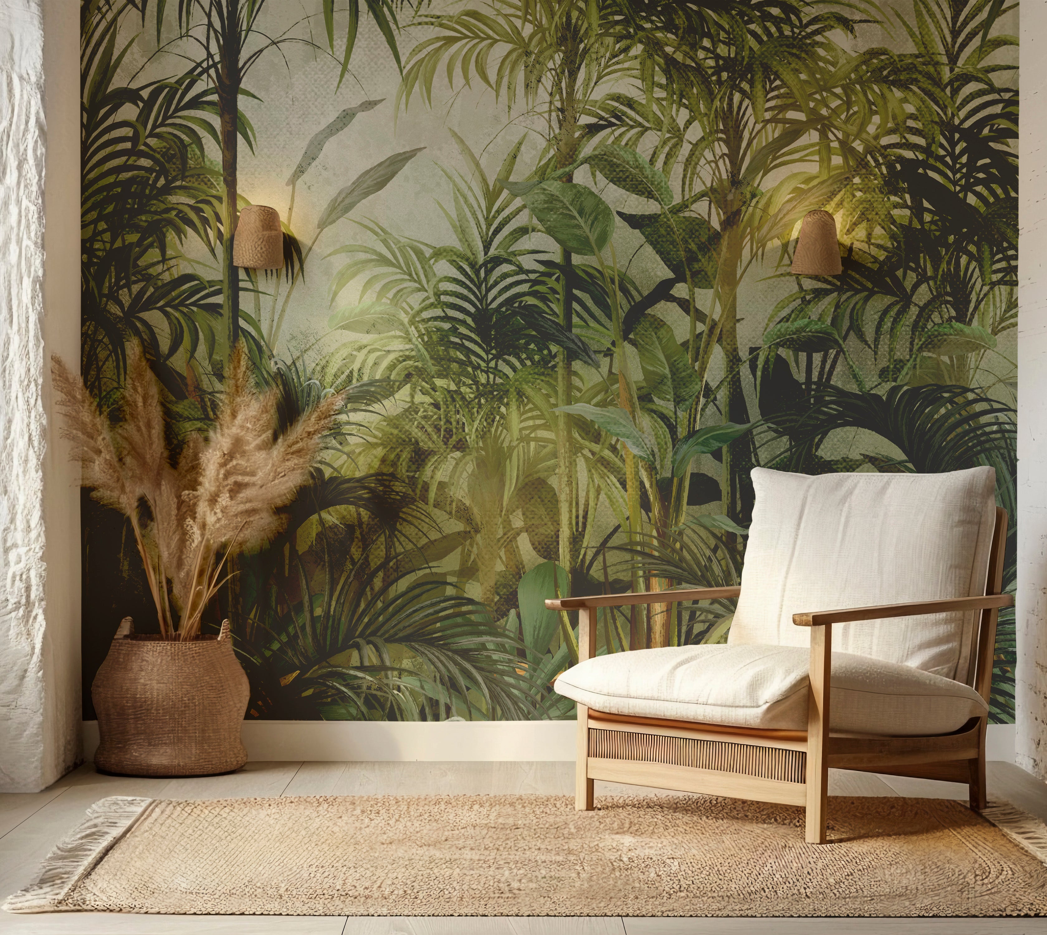 Premium Wallpaper Wall Mural - Green Tropical Jungle