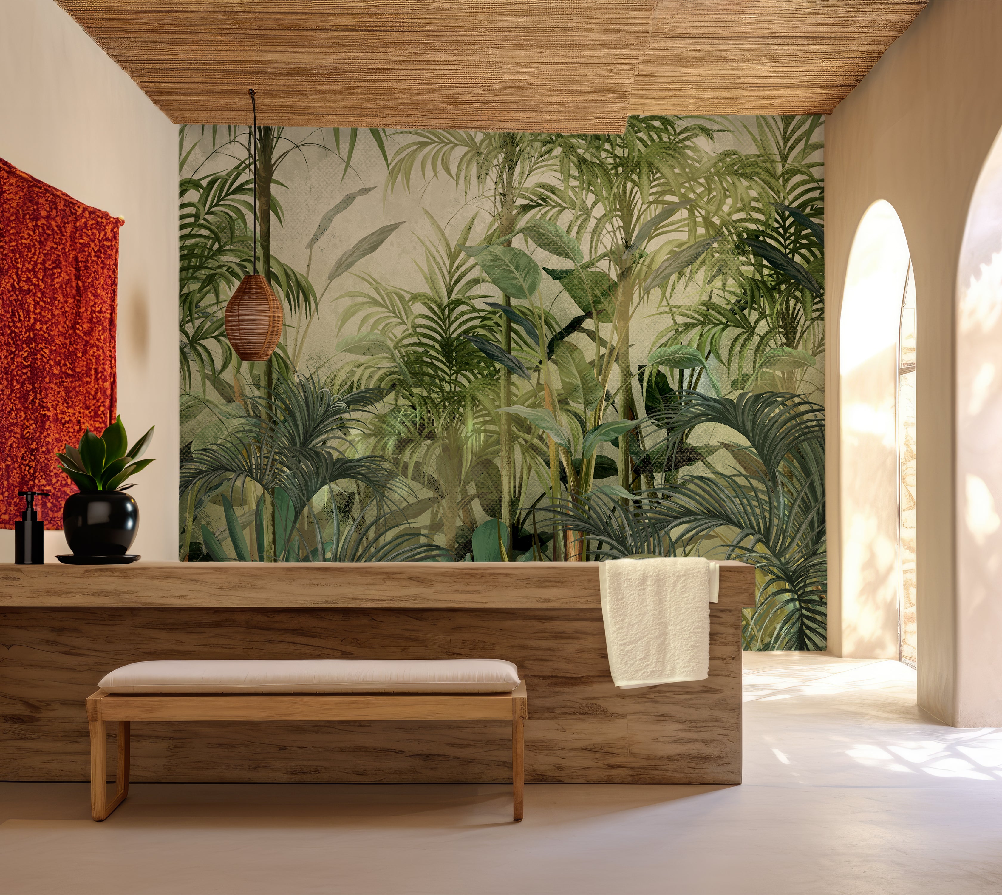 Premium Wallpaper Wall Mural - Green Tropical Jungle
