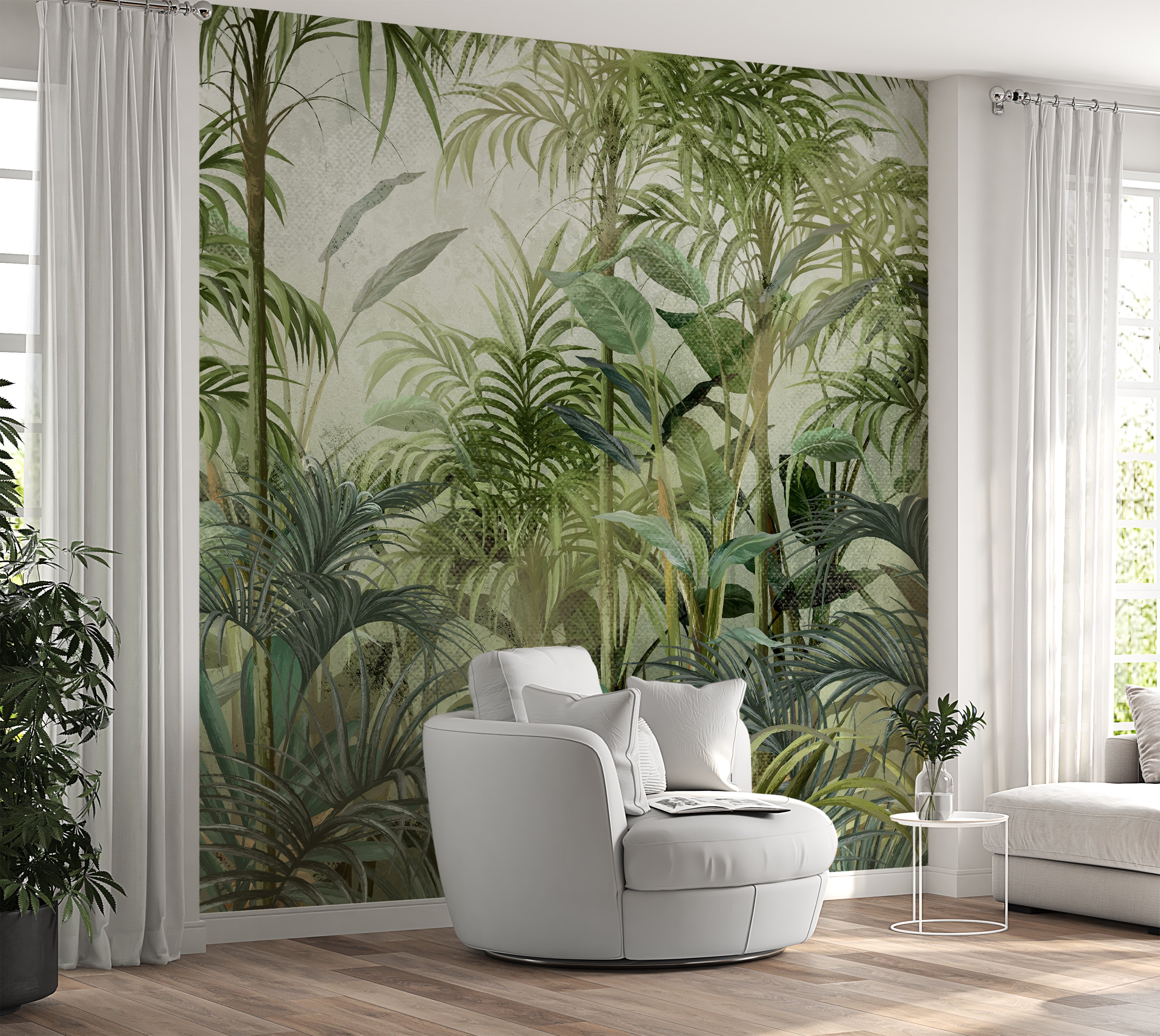 Premium Wallpaper Wall Mural - Green Tropical Jungle