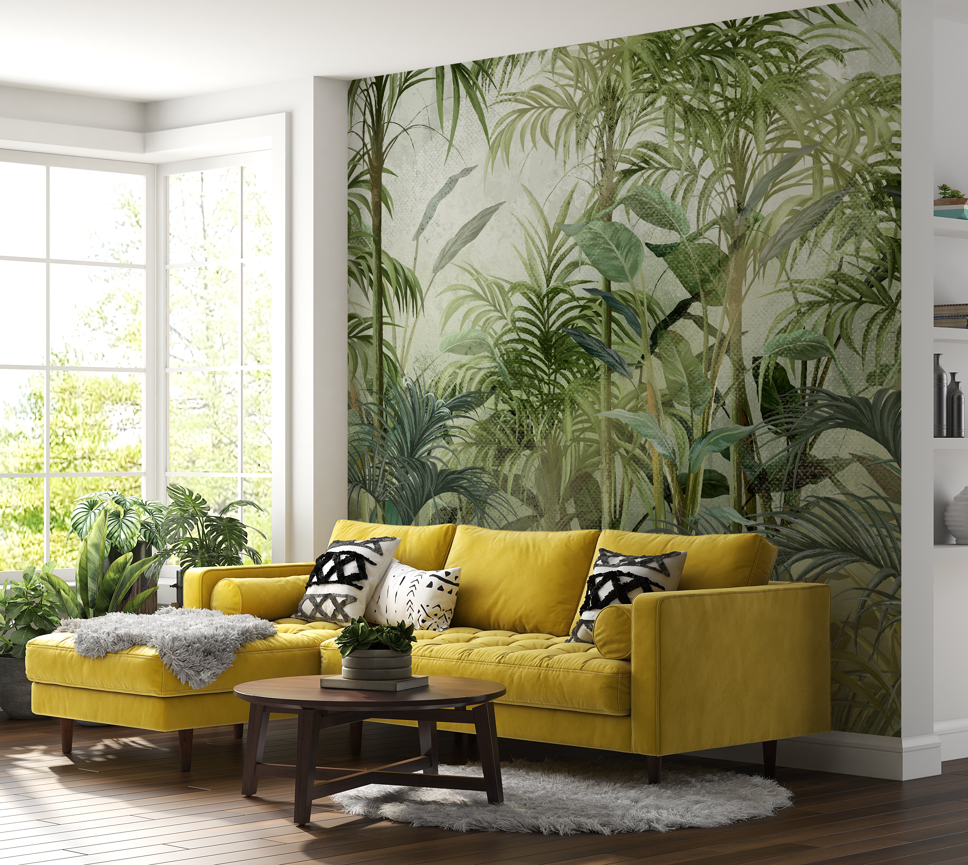 Premium Wallpaper Wall Mural - Green Tropical Jungle