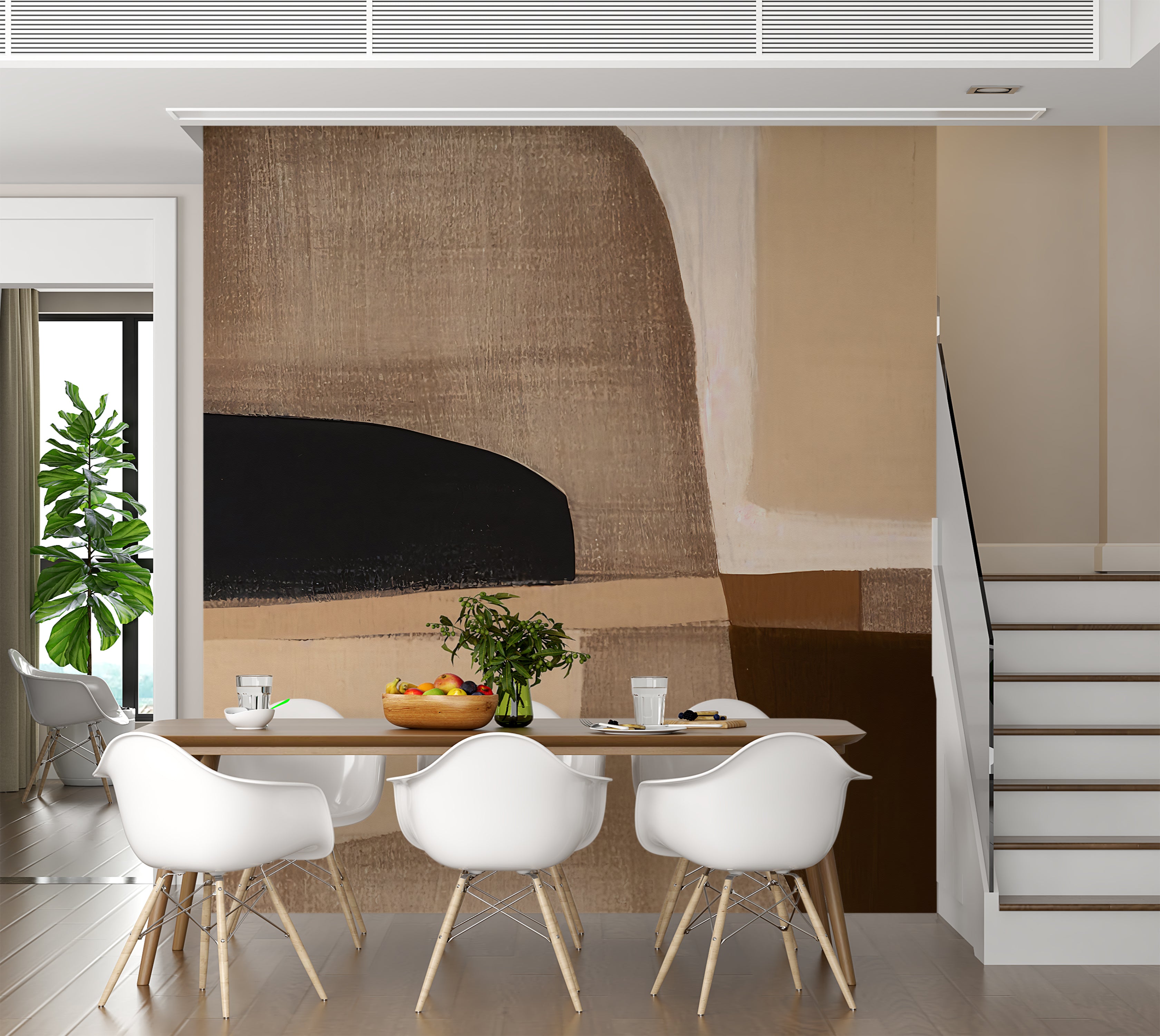 Premium Wallpaper Wall Mural - Neutral Abstract Art