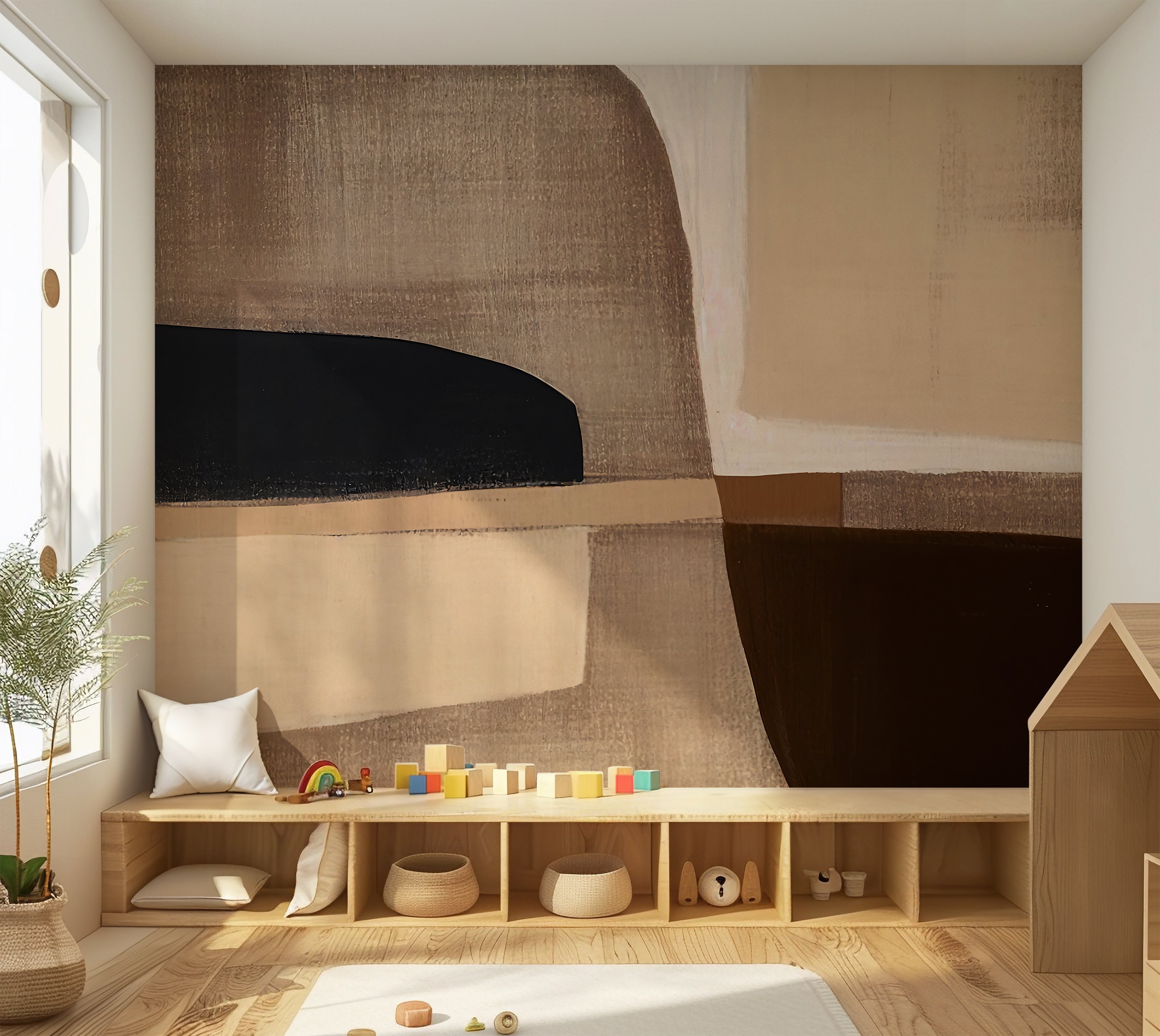 Premium Wallpaper Wall Mural - Neutral Abstract Art