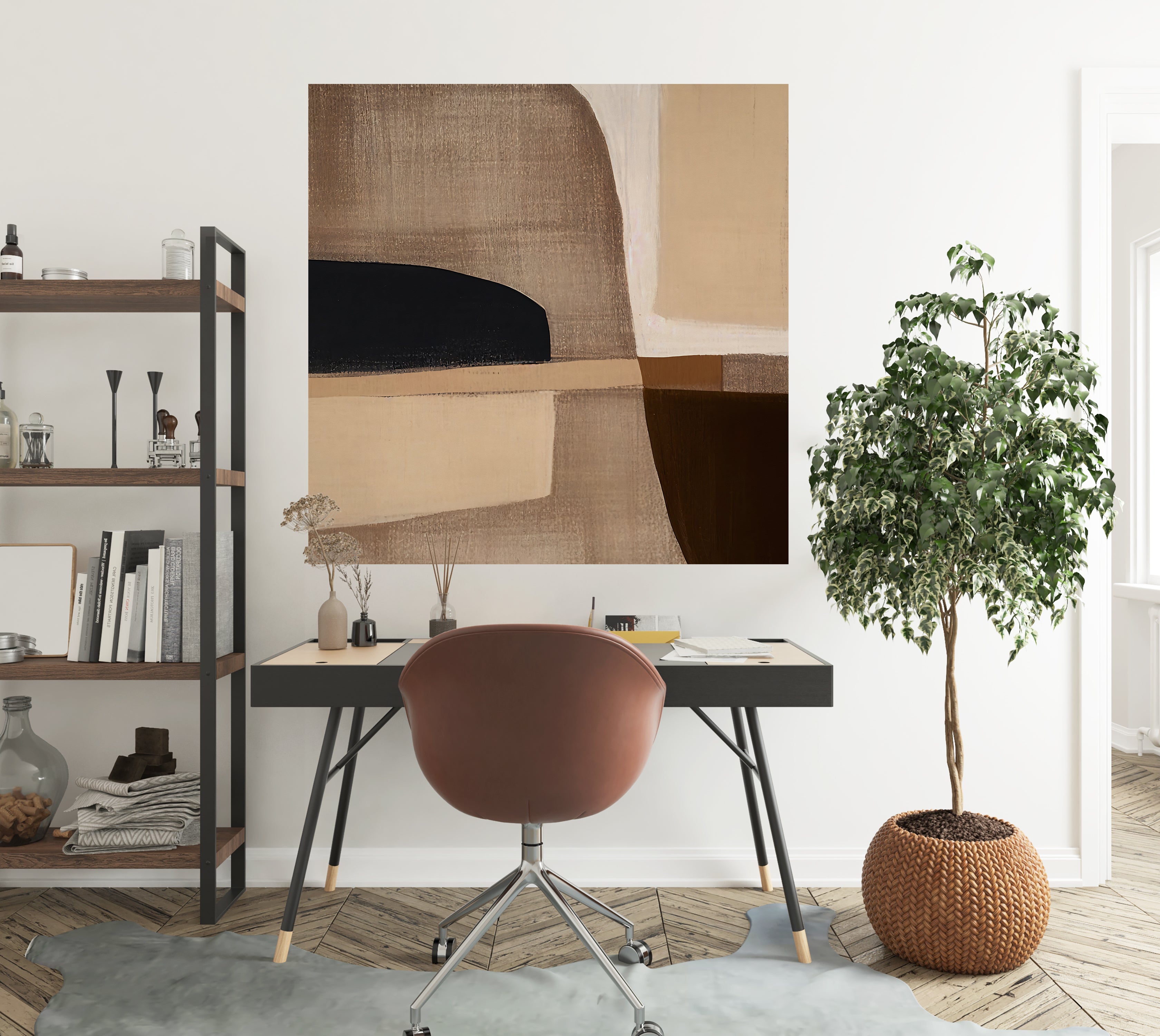 Premium Wallpaper Wall Mural - Neutral Abstract Art