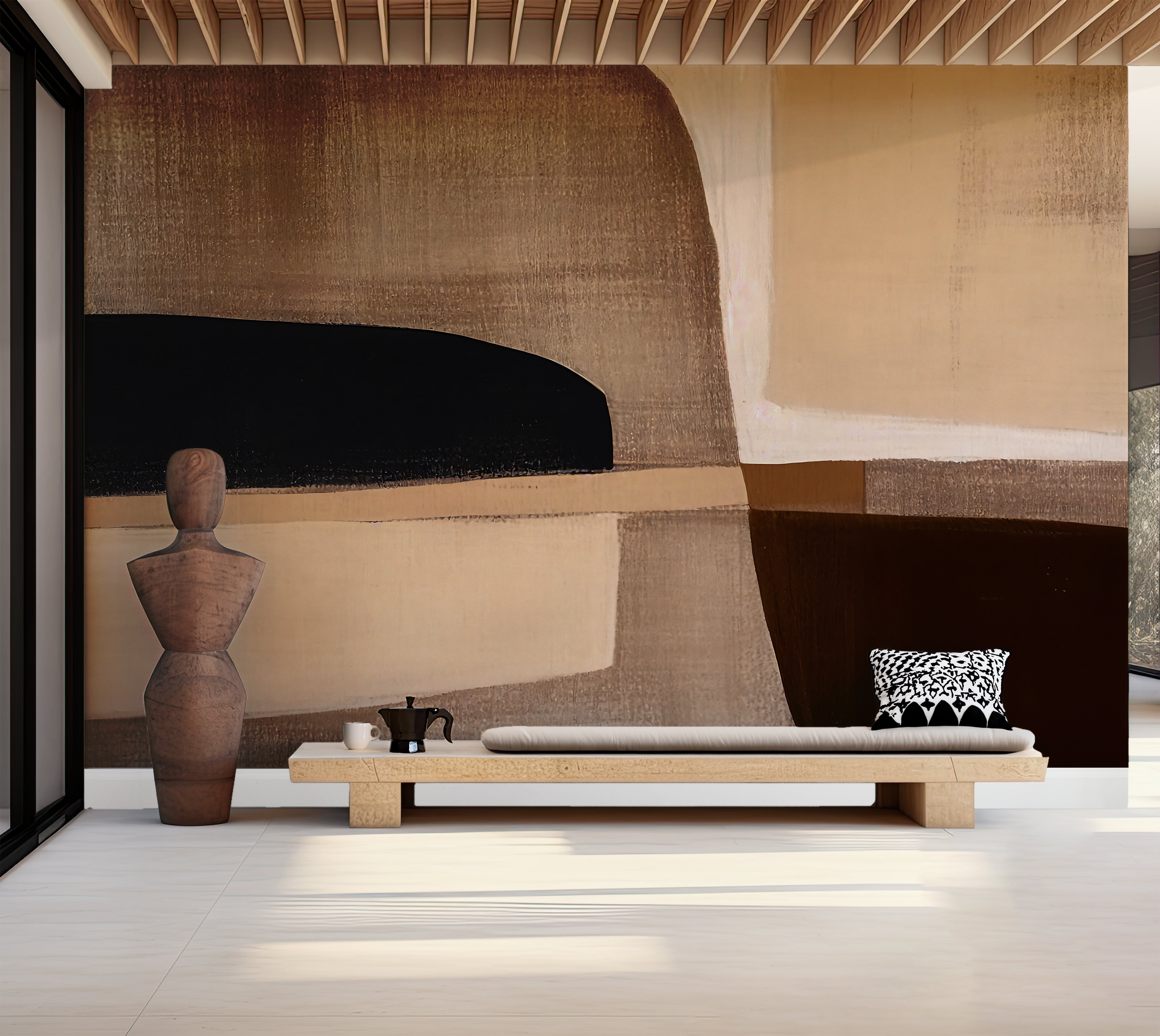 Premium Wallpaper Wall Mural - Neutral Abstract Art