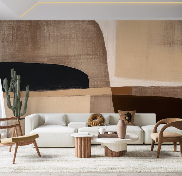 Premium Wallpaper Wall Mural - Neutral Abstract Art