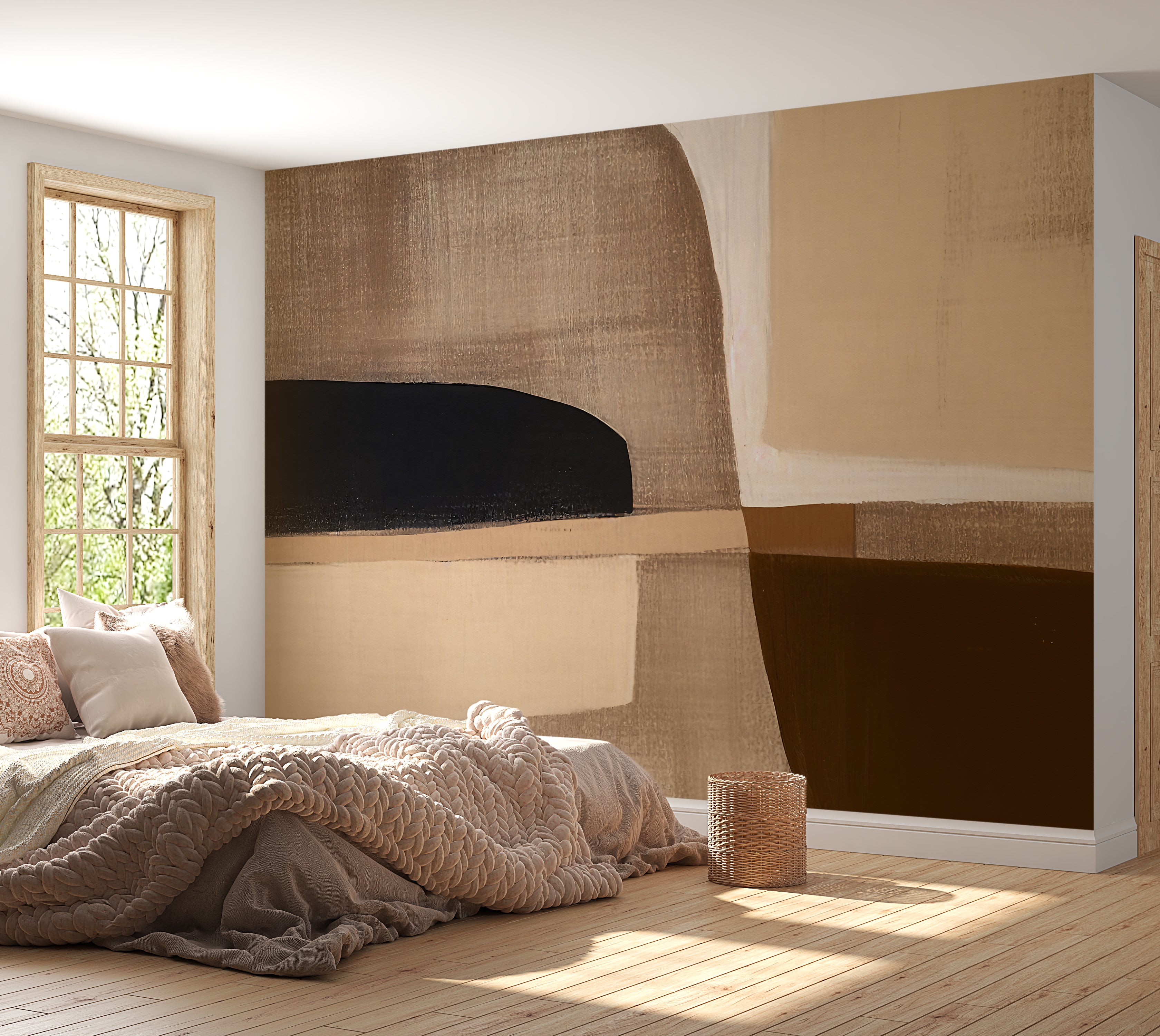 Premium Wallpaper Wall Mural - Neutral Abstract Art