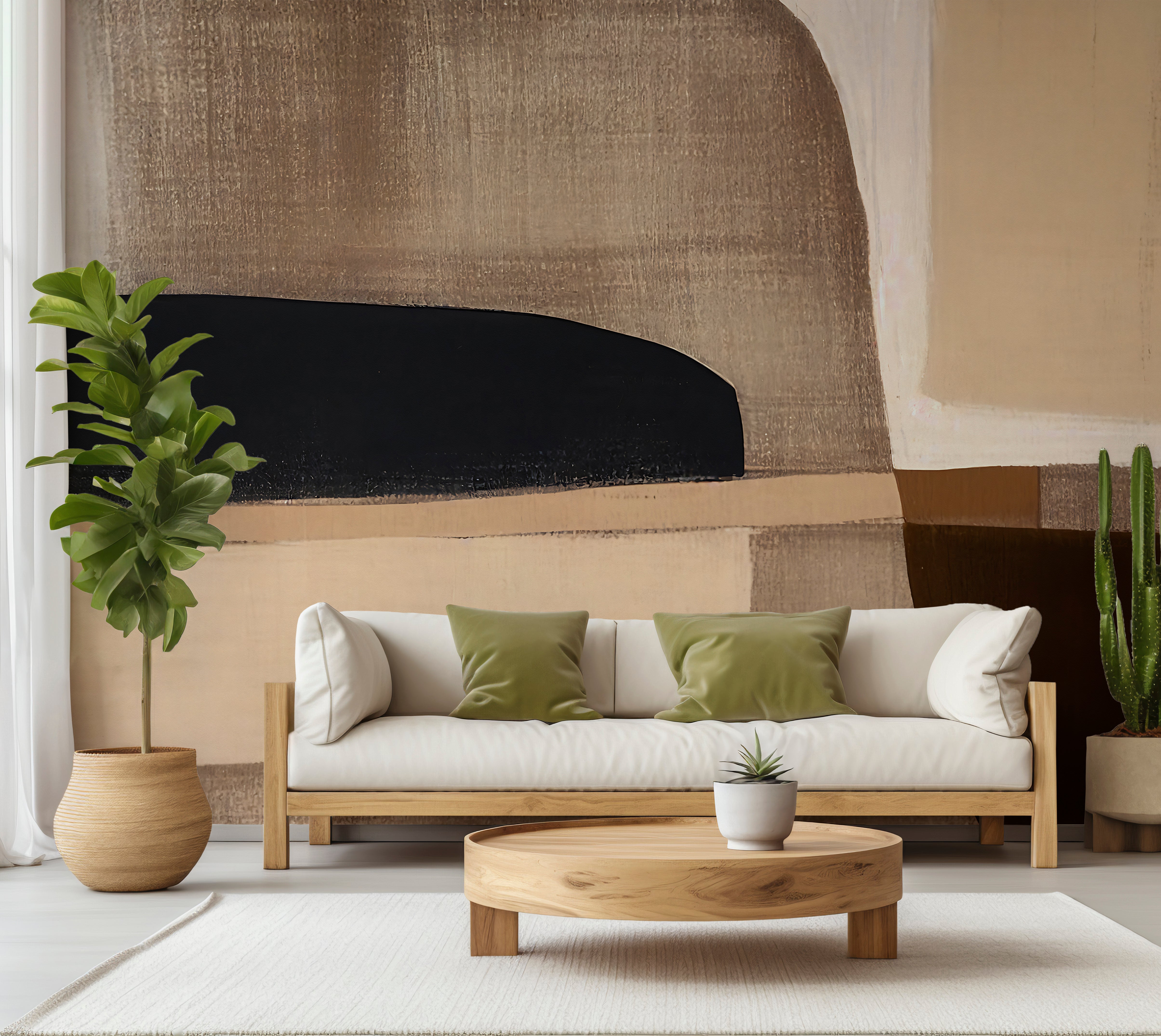 Premium Wallpaper Wall Mural - Neutral Abstract Art