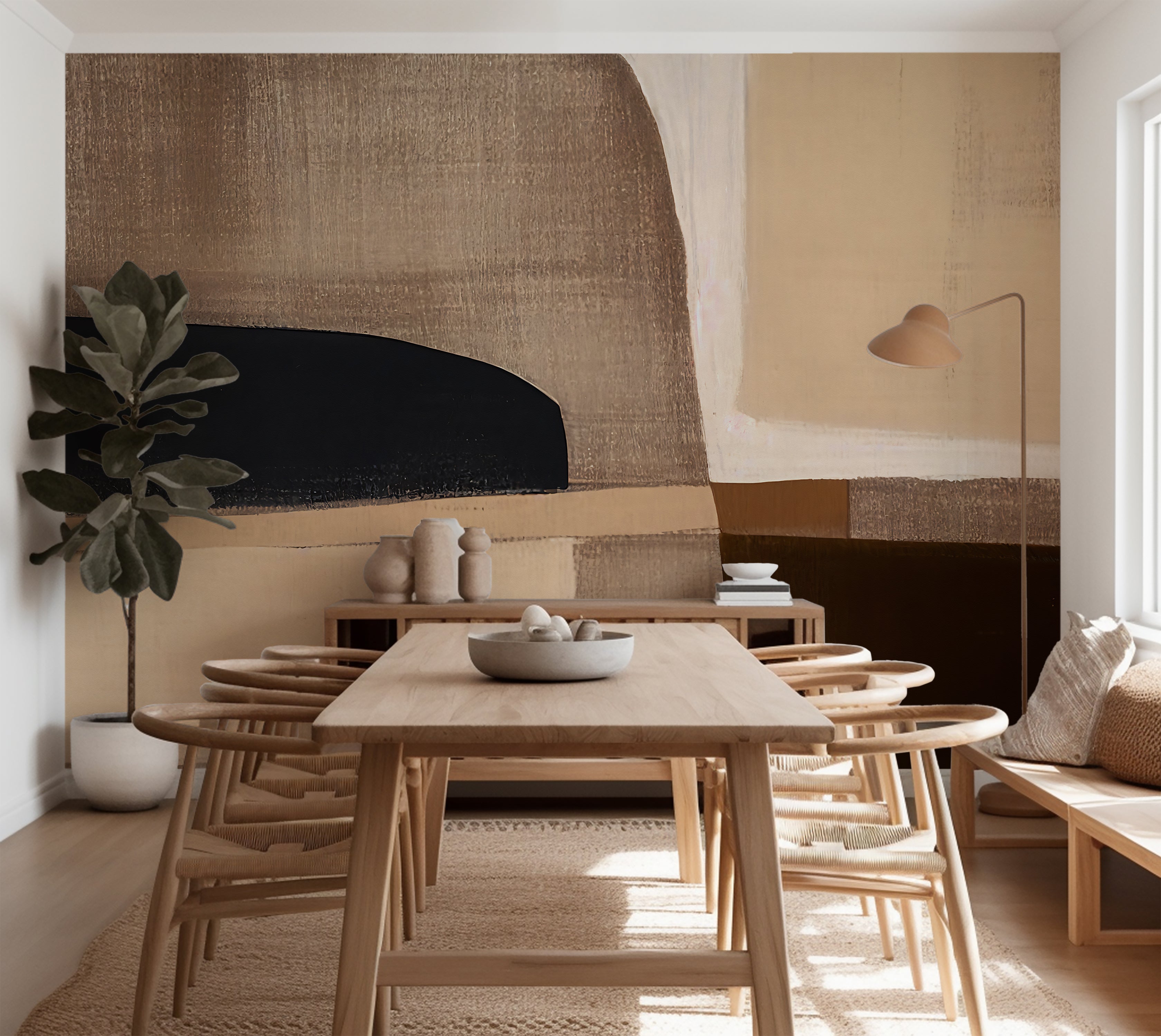 Premium Wallpaper Wall Mural - Neutral Abstract Art