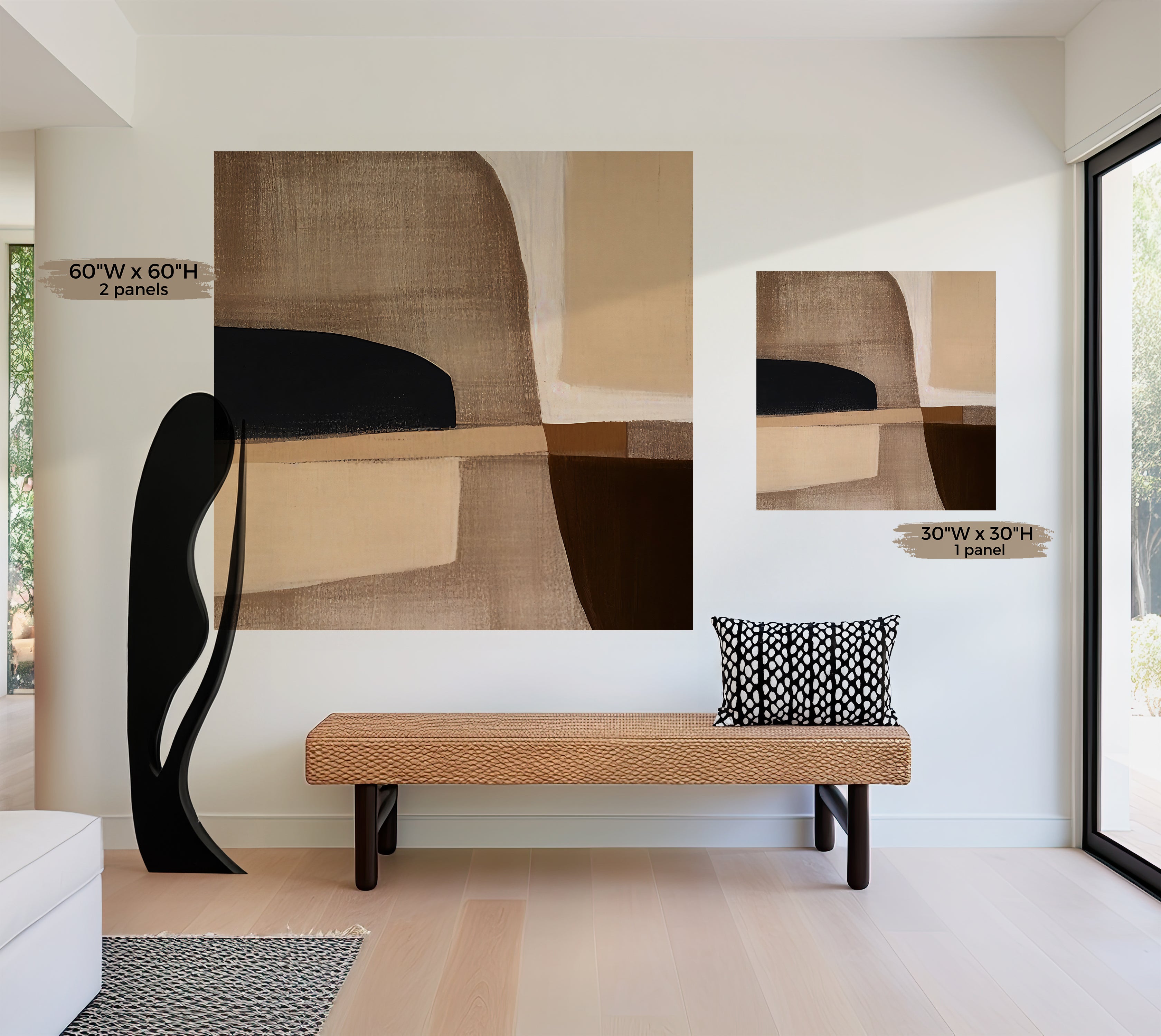 Premium Wallpaper Wall Mural - Neutral Abstract Art