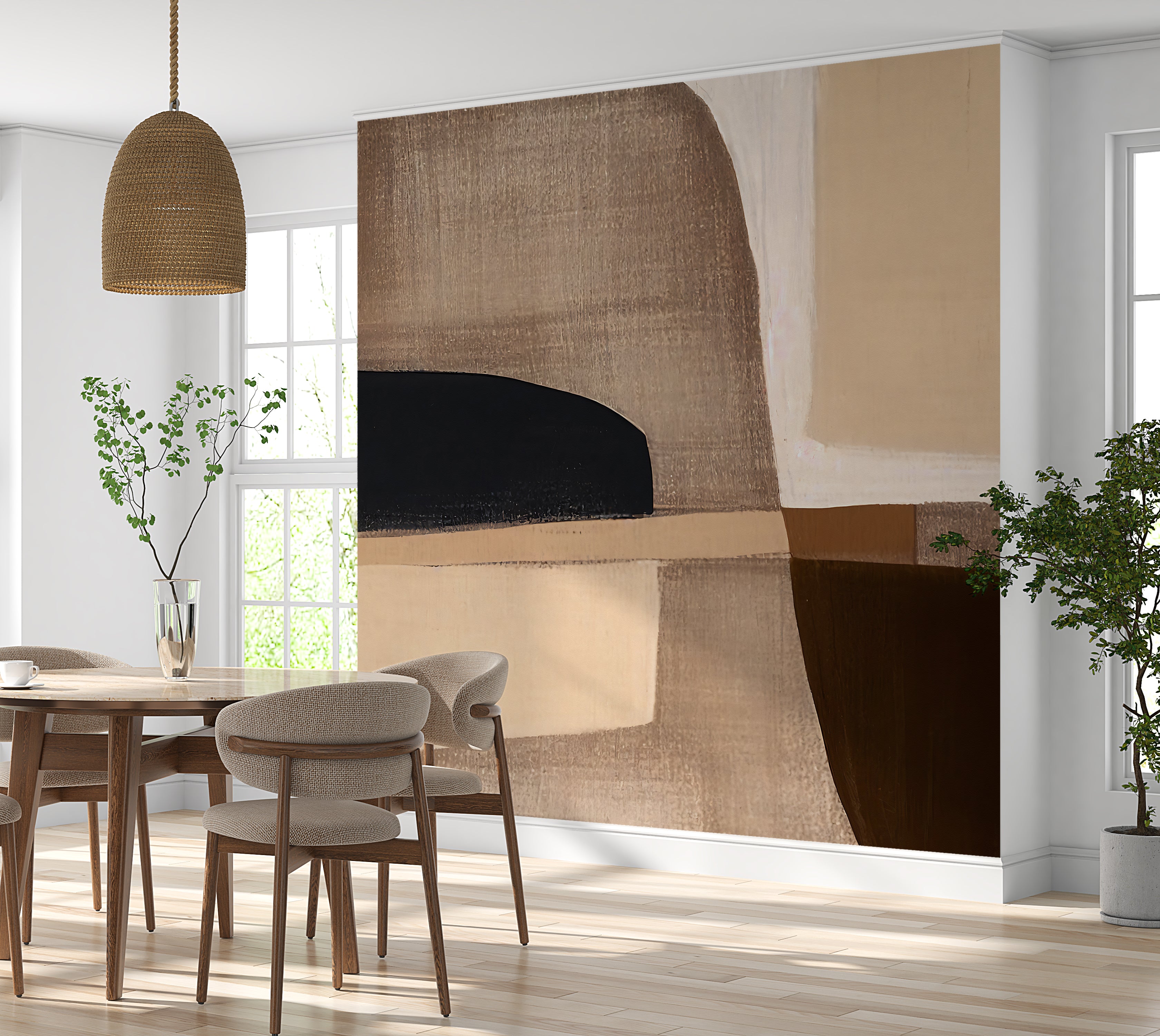 Premium Wallpaper Wall Mural - Neutral Abstract Art