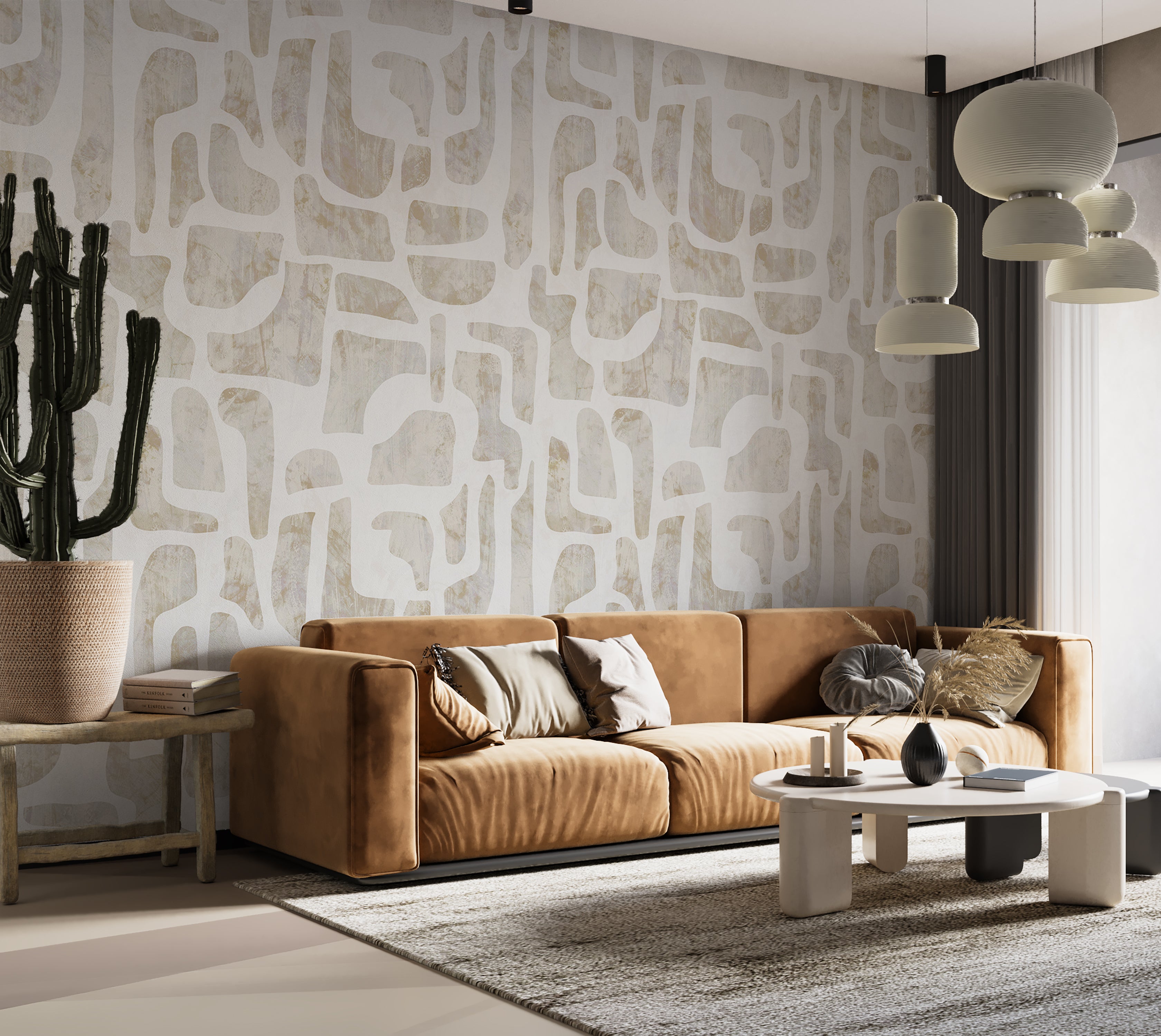 Premium Wallpaper Wall Mural - Soft Stone Abstract Pattern