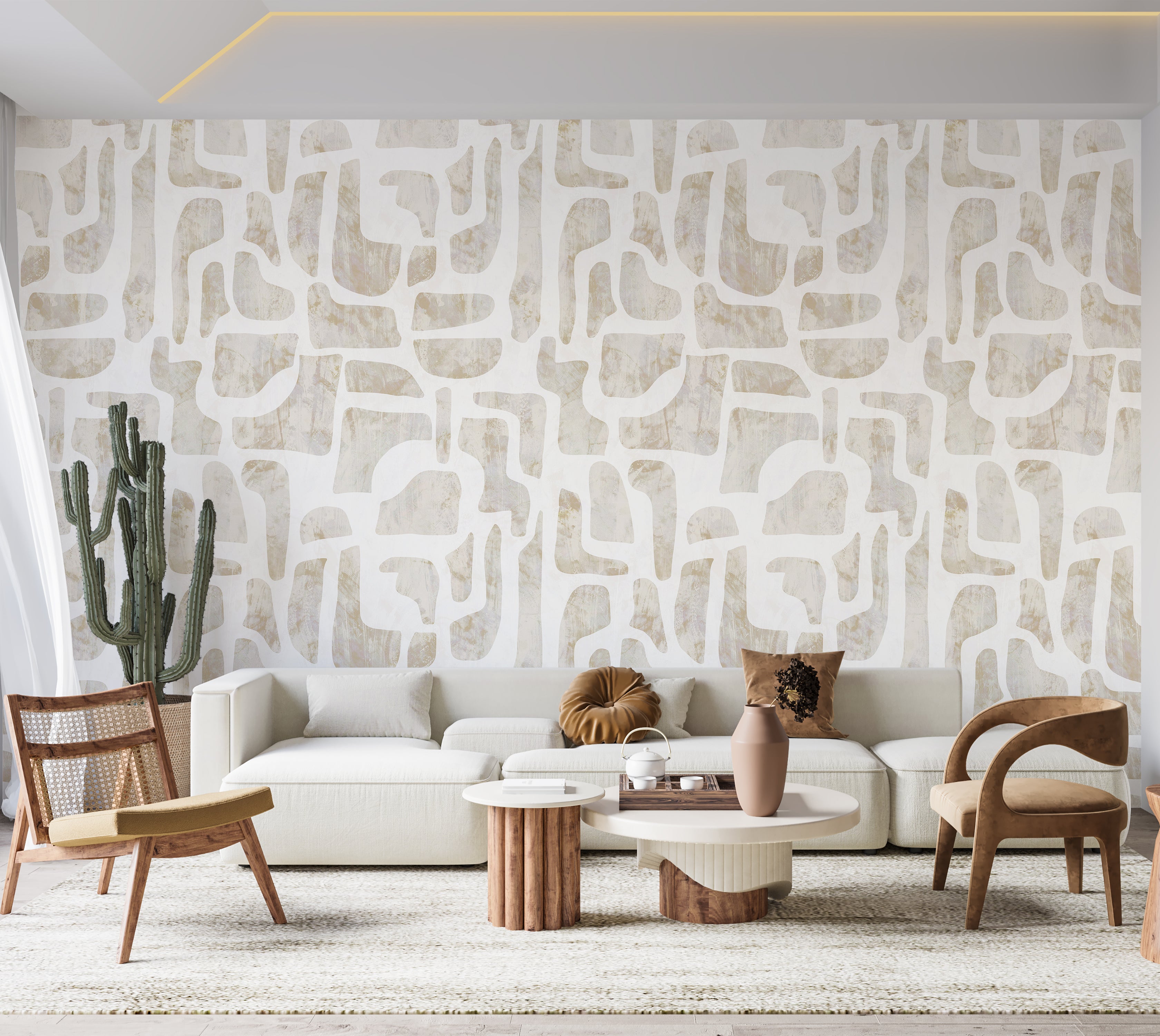 Premium Wallpaper Wall Mural - Soft Stone Abstract Pattern