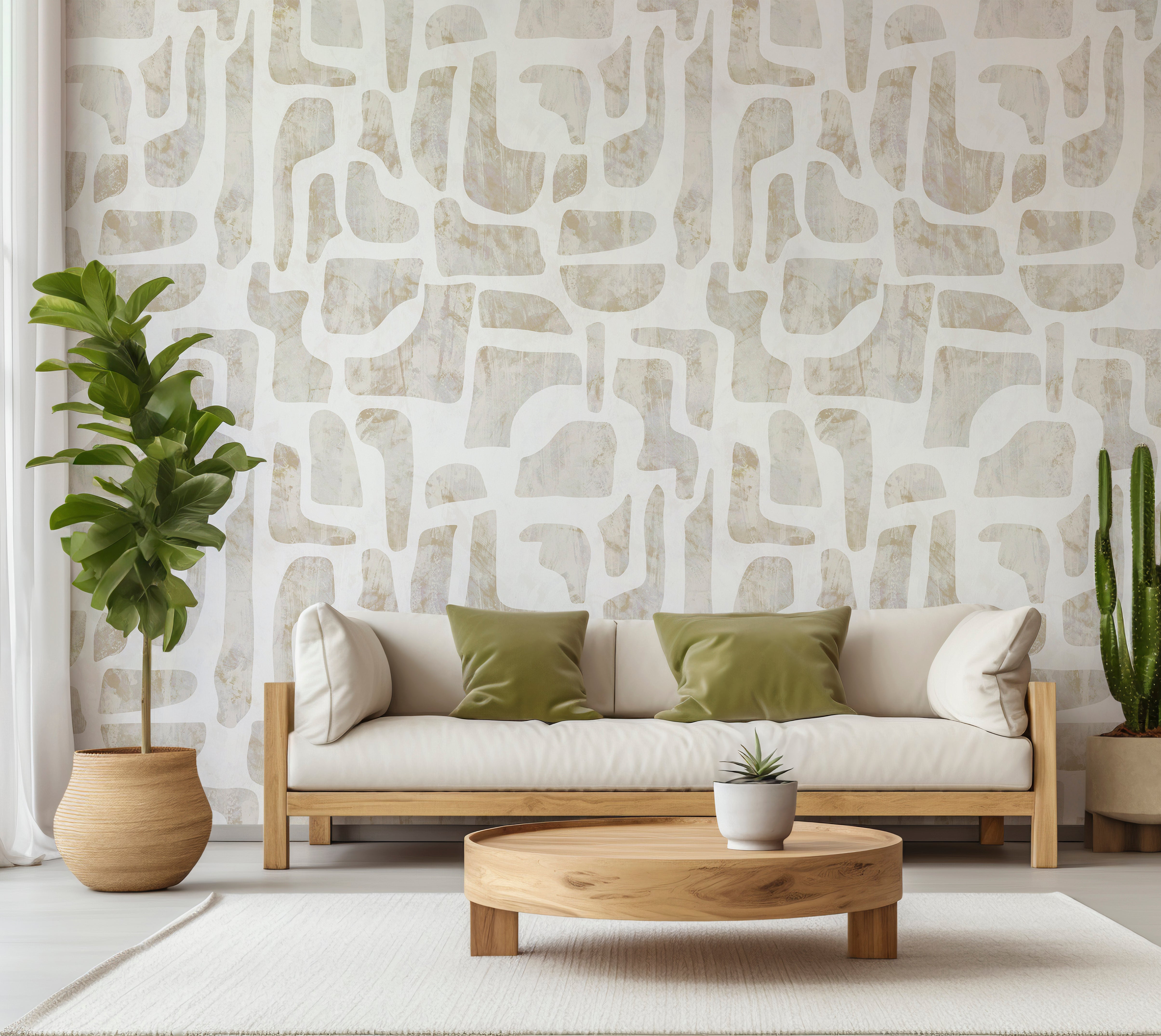 Premium Wallpaper Wall Mural - Soft Stone Abstract Pattern