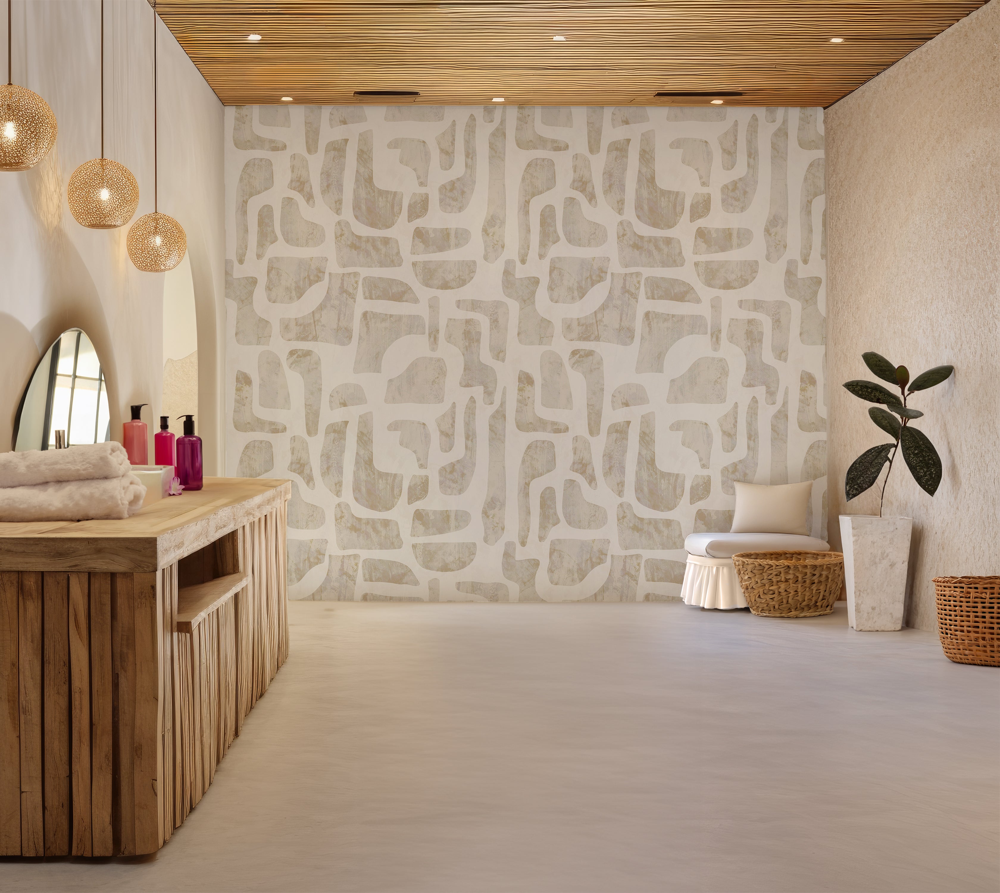 Premium Wallpaper Wall Mural - Soft Stone Abstract Pattern