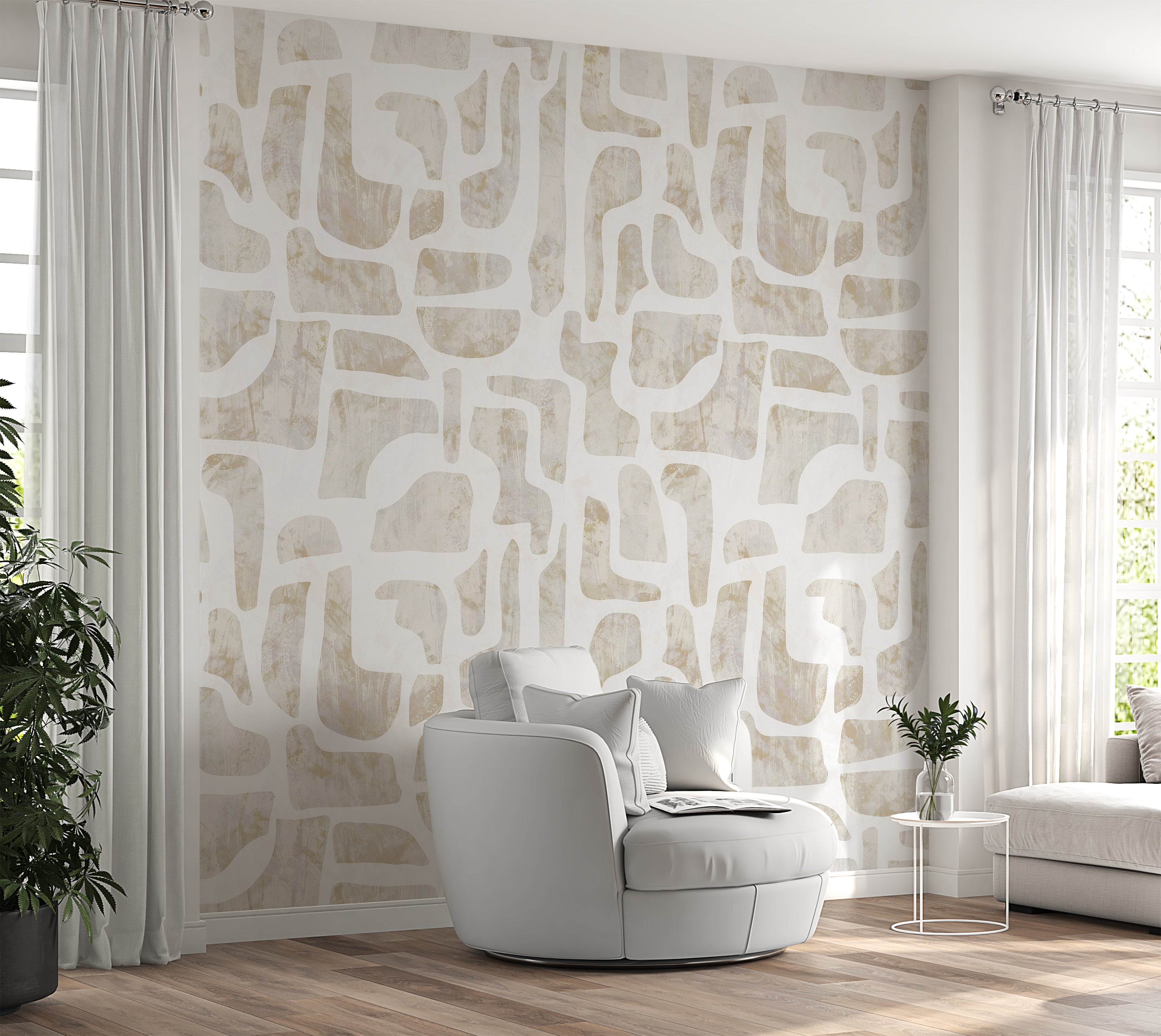 Premium Wallpaper Wall Mural - Soft Stone Abstract Pattern