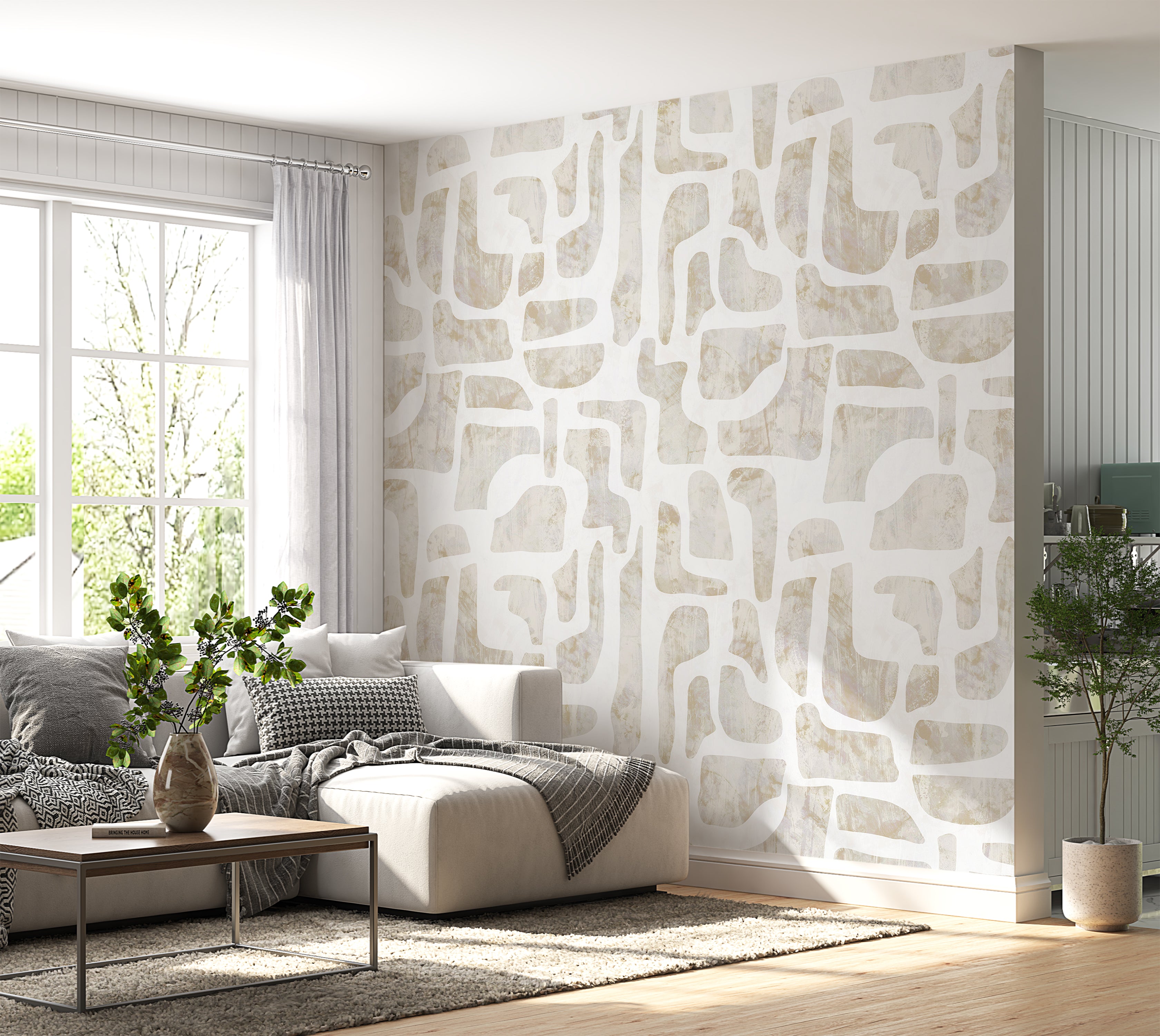 Premium Wallpaper Wall Mural - Soft Stone Abstract Pattern