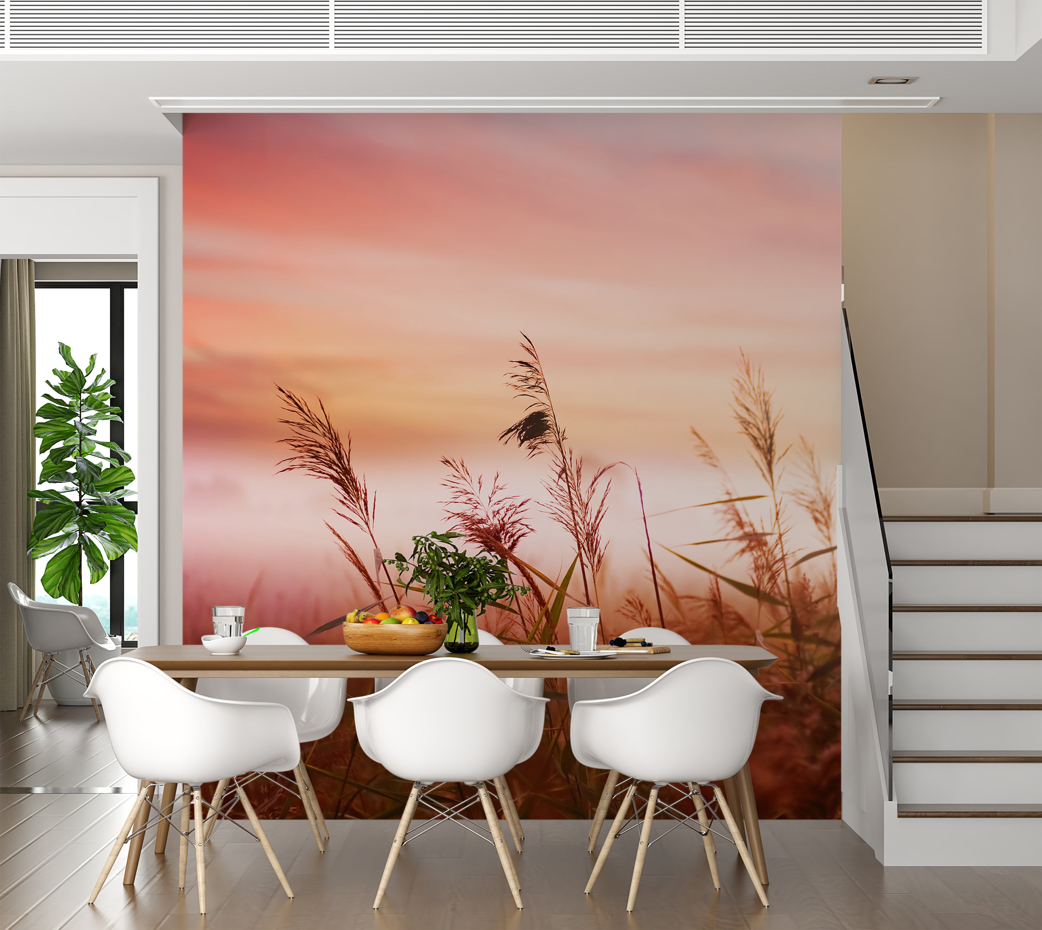 Premium Wallpaper Wall Mural - Dreamy Meadow Sunset