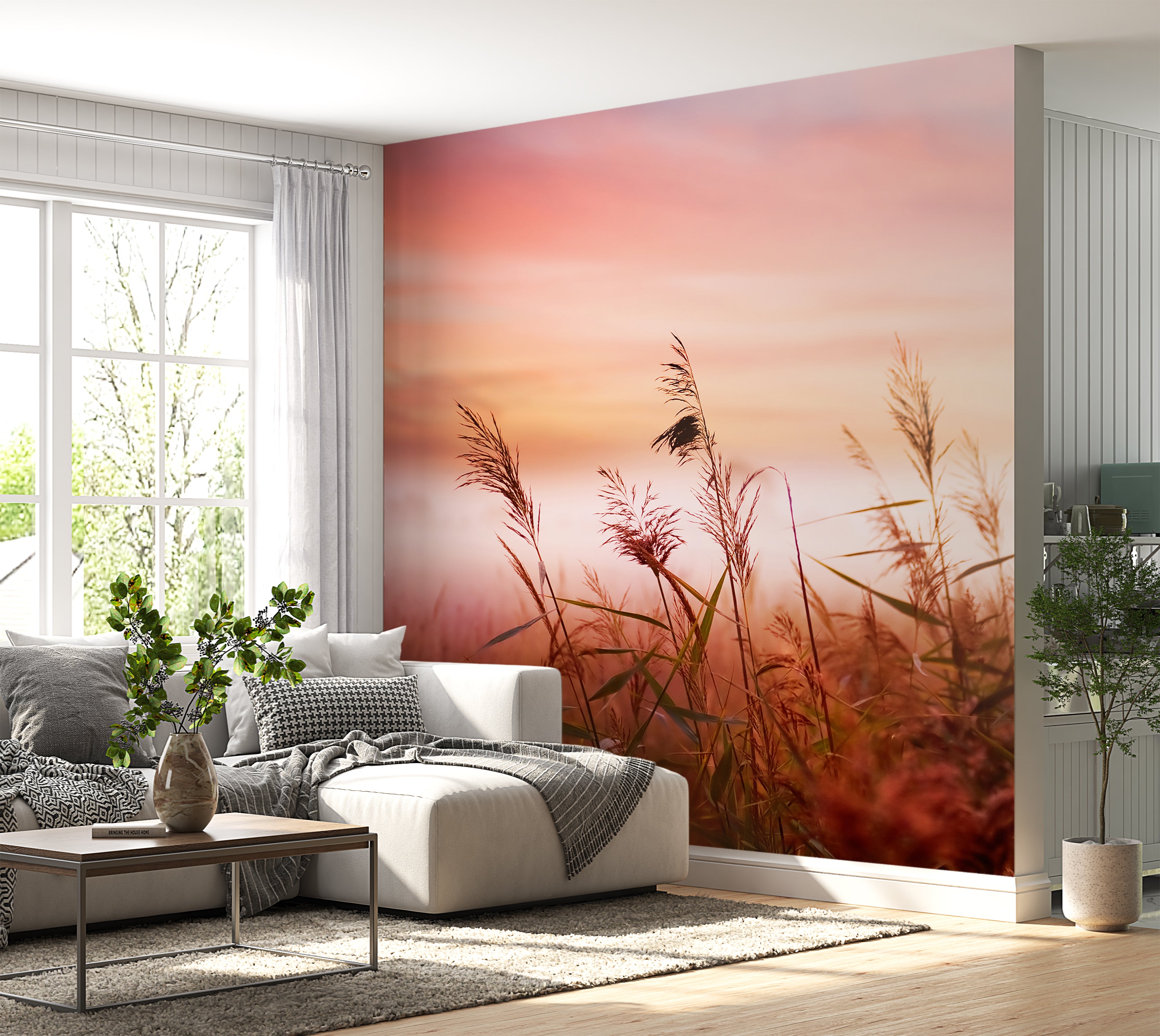 Premium Wallpaper Wall Mural - Dreamy Meadow Sunset