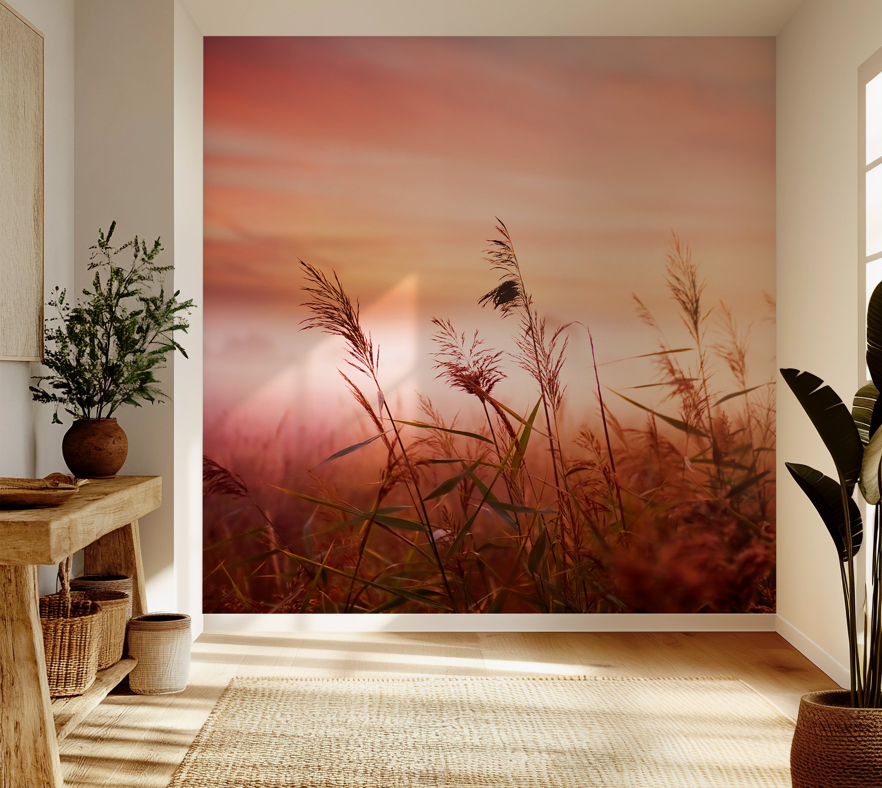 Premium Wallpaper Wall Mural - Dreamy Meadow Sunset