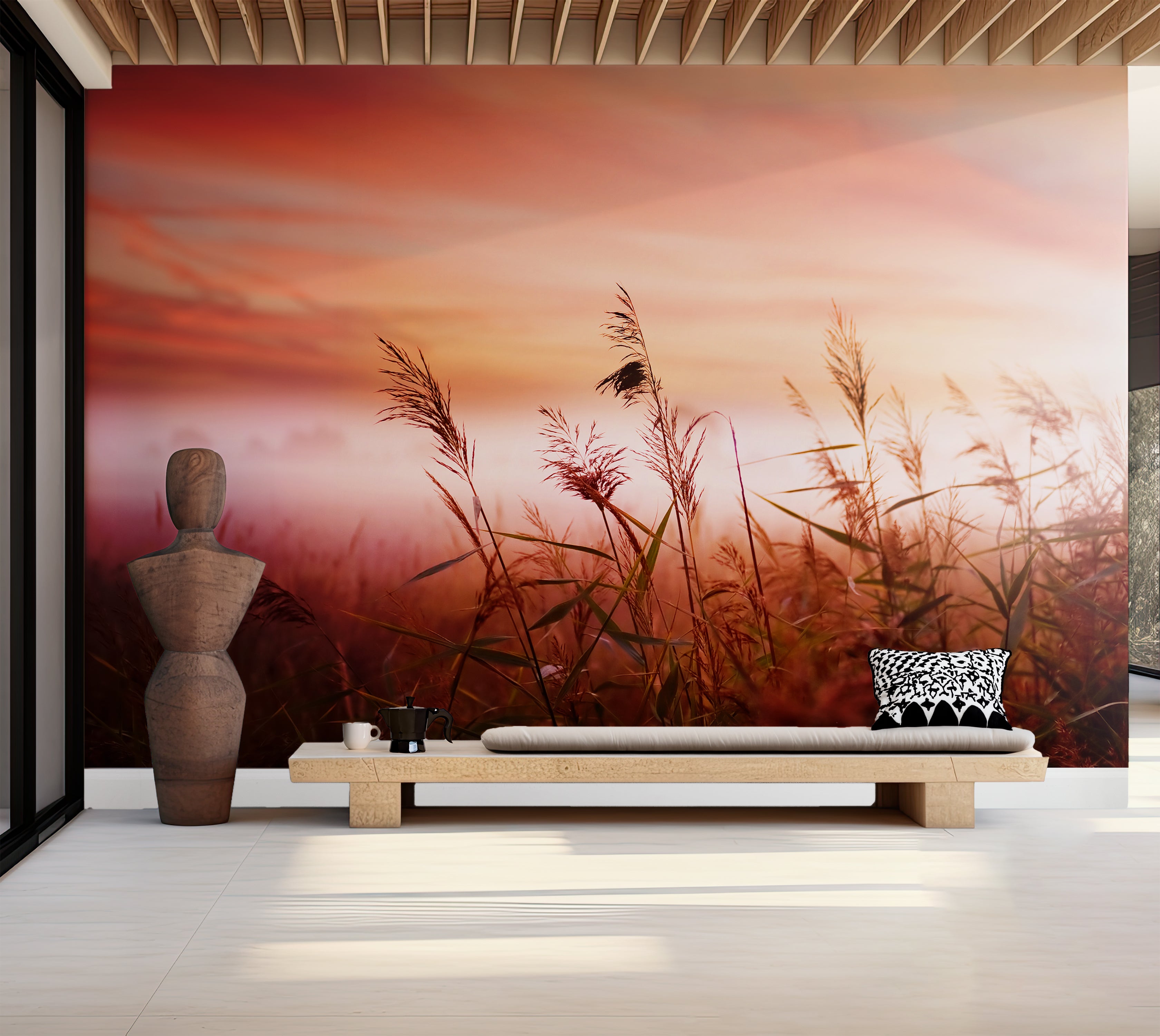 Premium Wallpaper Wall Mural - Dreamy Meadow Sunset