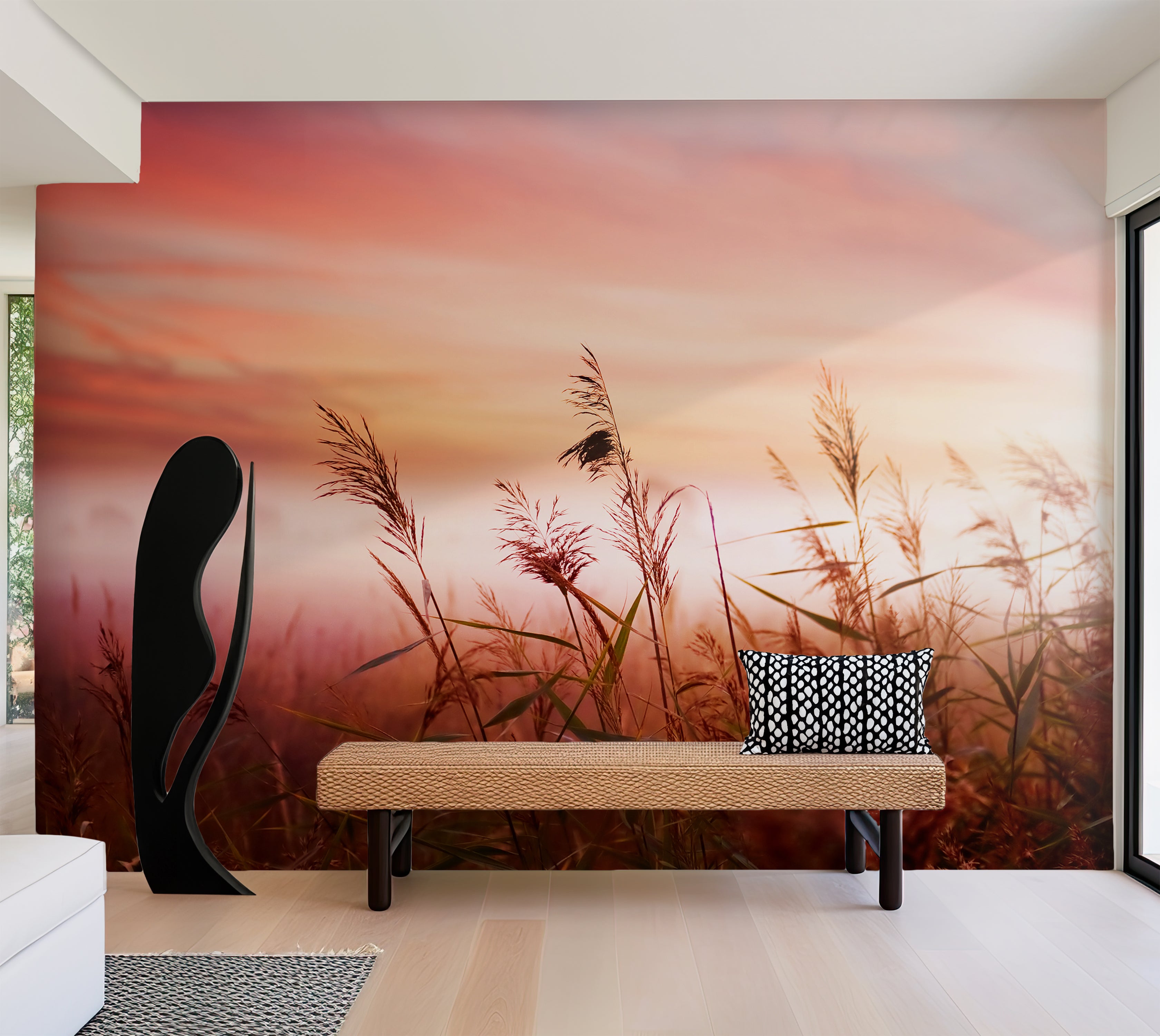 Premium Wallpaper Wall Mural - Dreamy Meadow Sunset