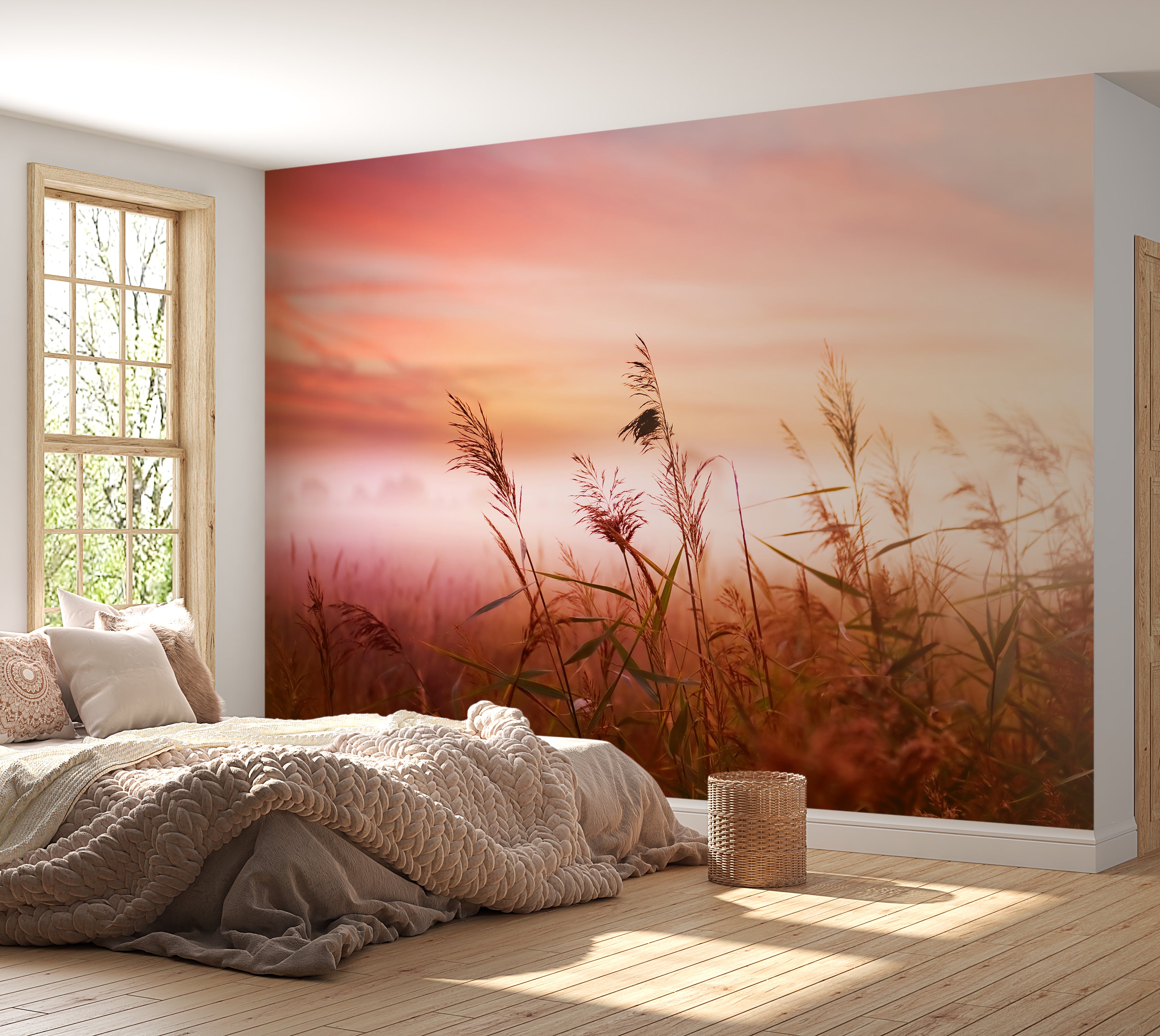 Premium Wallpaper Wall Mural - Dreamy Meadow Sunset