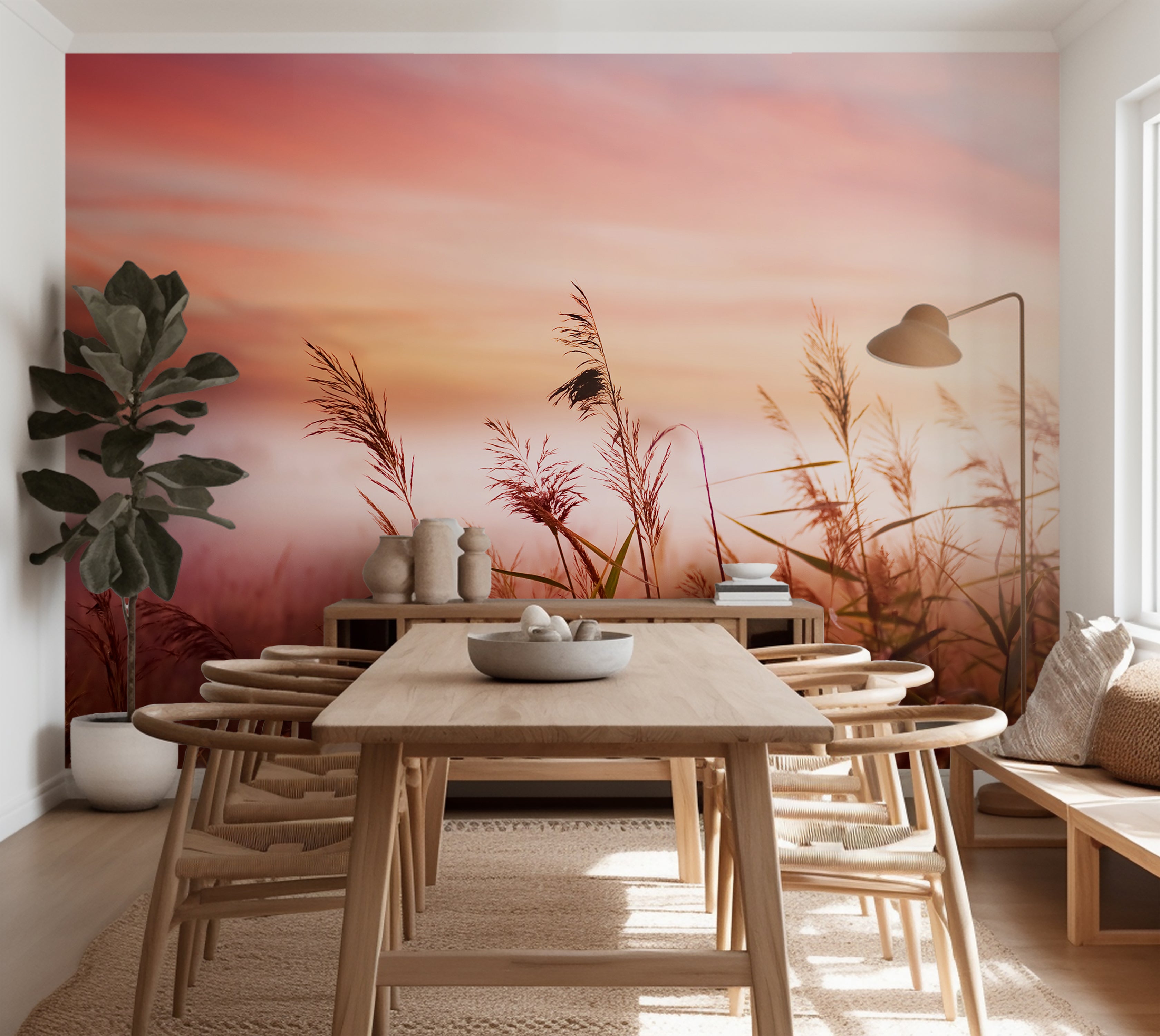 Premium Wallpaper Wall Mural - Dreamy Meadow Sunset