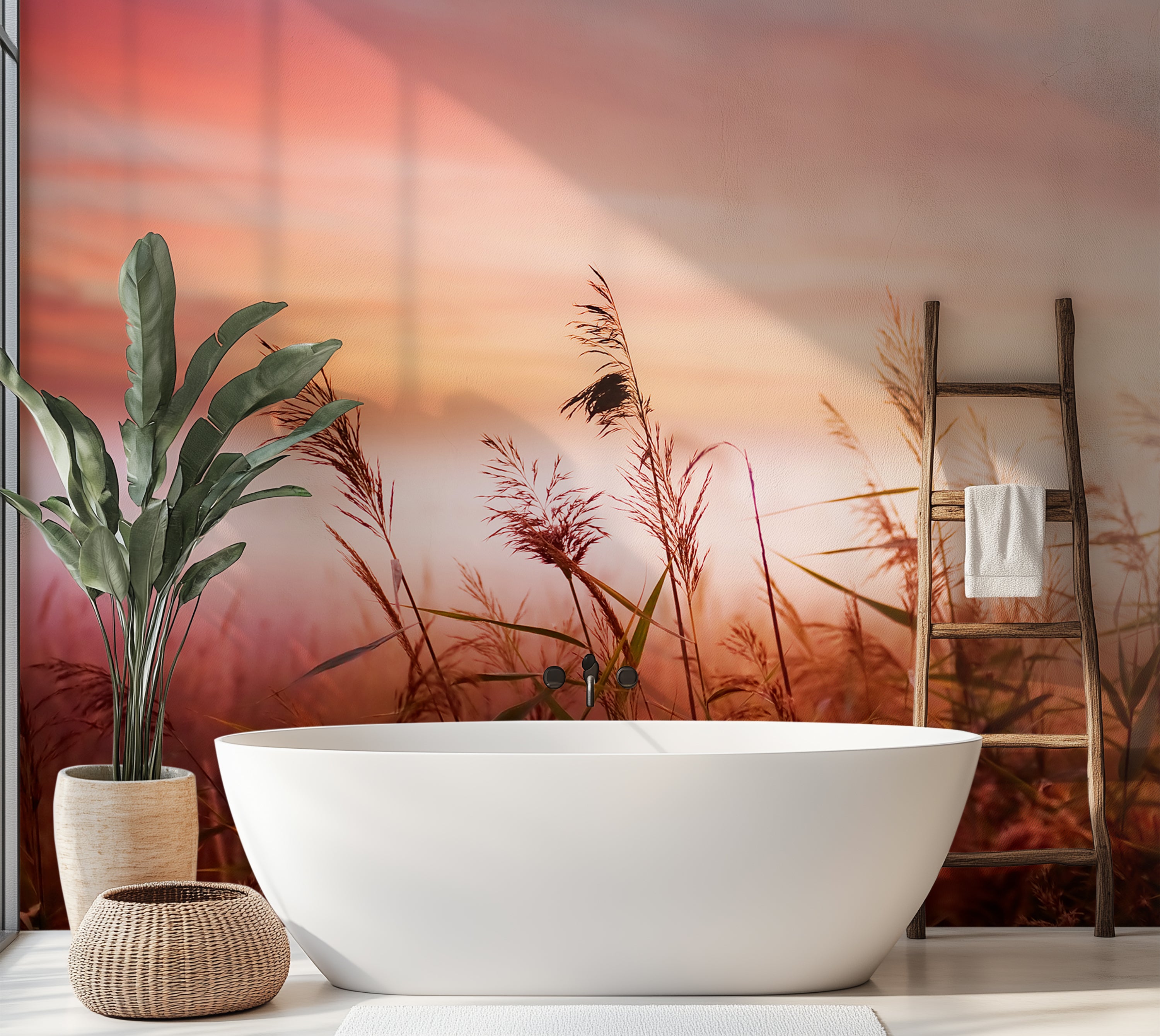 Premium Wallpaper Wall Mural - Dreamy Meadow Sunset