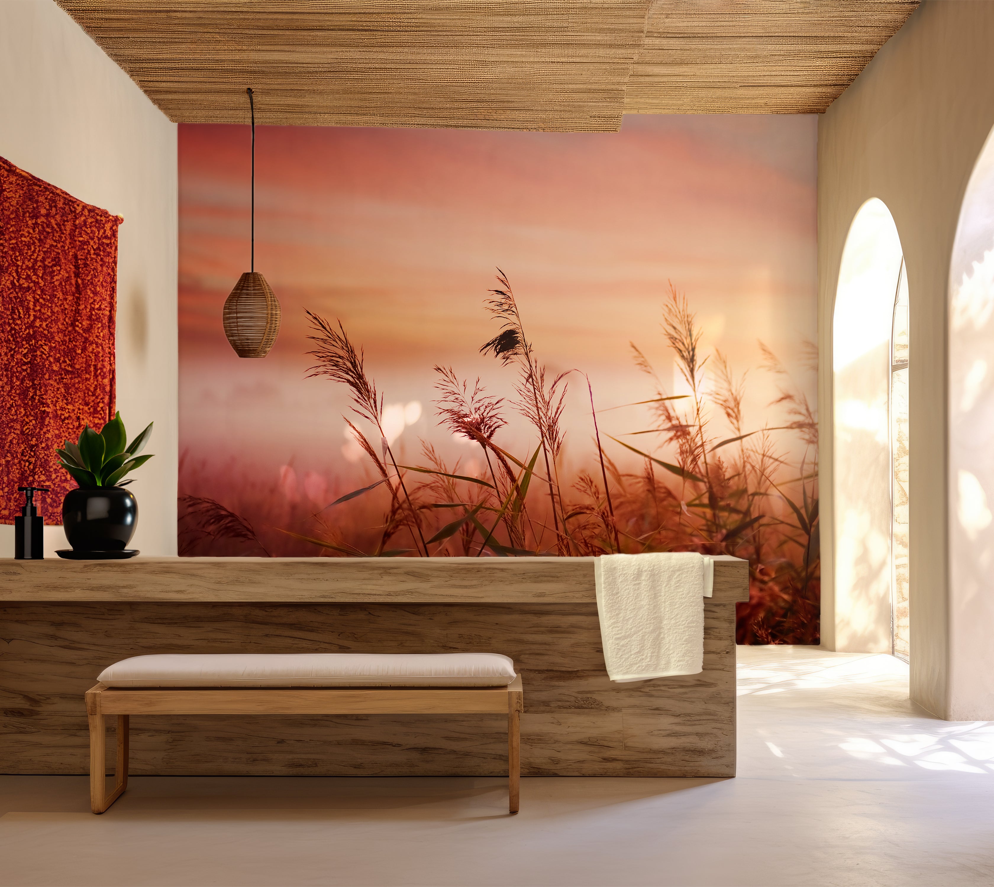Premium Wallpaper Wall Mural - Dreamy Meadow Sunset